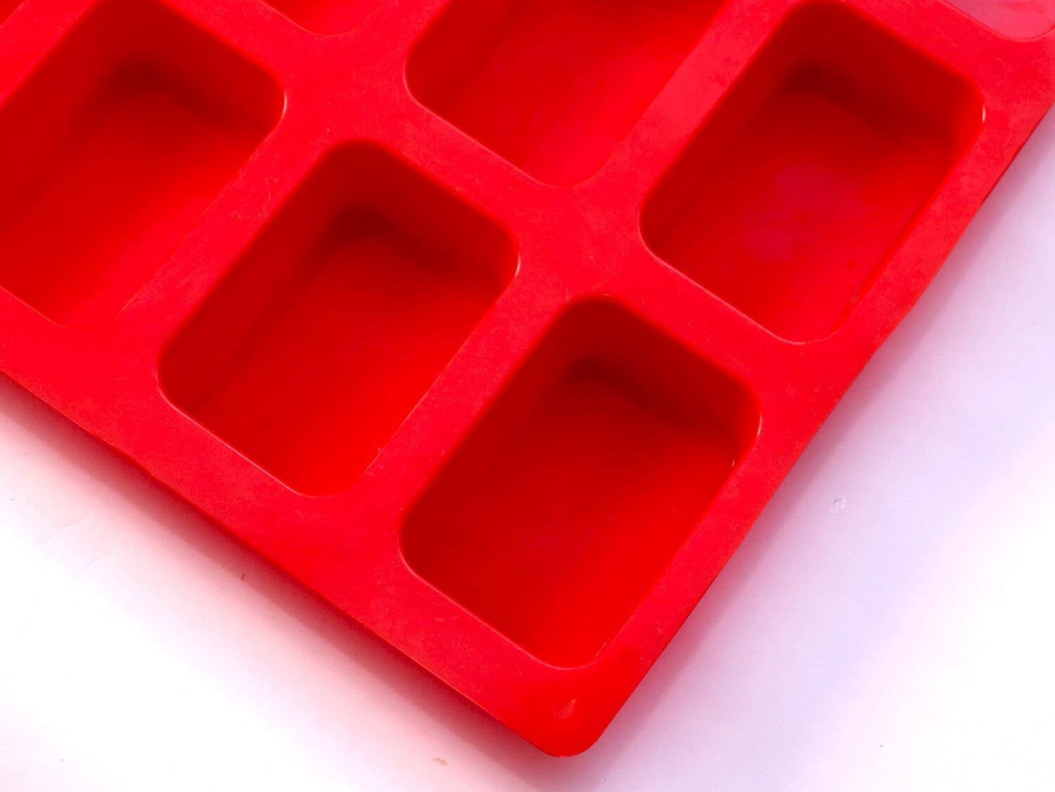 Image of ashguj Silicone Cupcake /Muffin Mould TP INCORP 12 Cavity Rectangle Shape Round Edges Silicone Mould /Mold for Soap Making, Loaf, Muffins, Cheesecakes Approx 75-80 GPSA