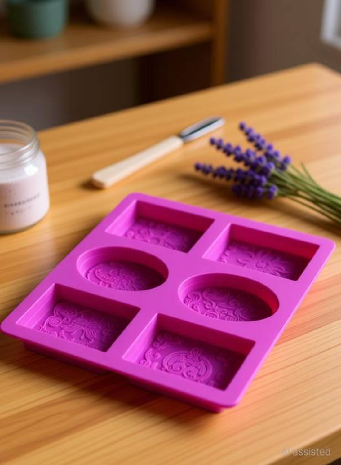 ADMONITION Silicone Tart/Pie Mould 6 Cavity Oval Rectangle Flower Pattern Silicone Soap Mould