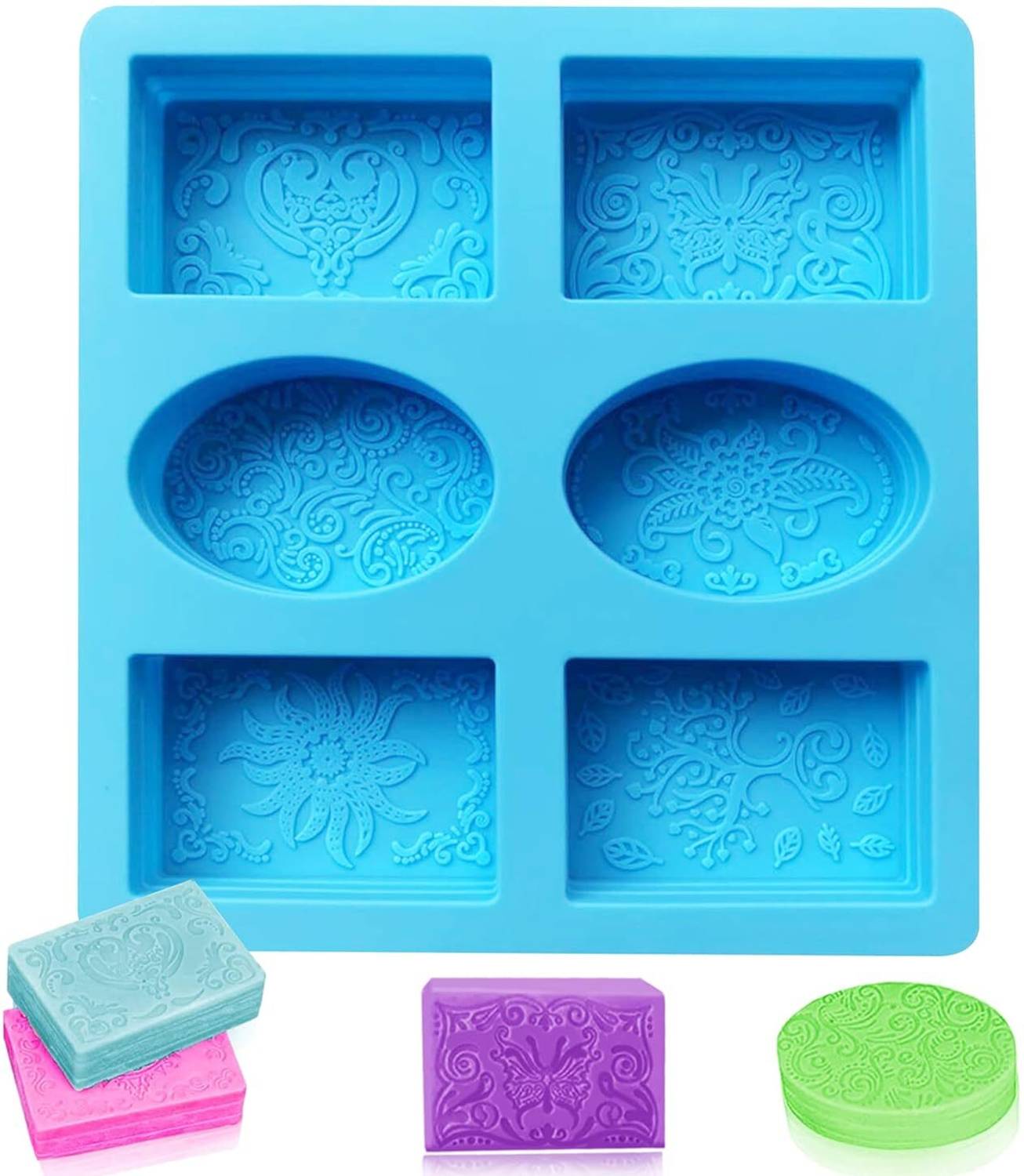 TRENDINGKITCHEN Silicone Cookie/Macroon tray 4 Rectangle and 2 Ovall