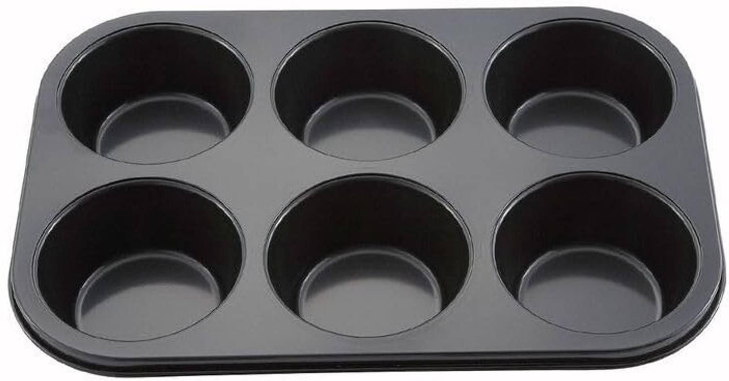 BUYNEST Carbon Steel Cupcake/Muffin Mould 6
