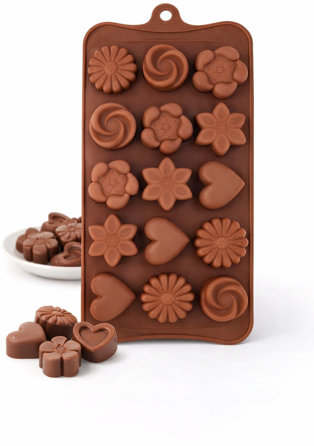 Image of smartclick Silicone Chocolate Mould Mix Shape 15 Cavity Chocolate Mould
