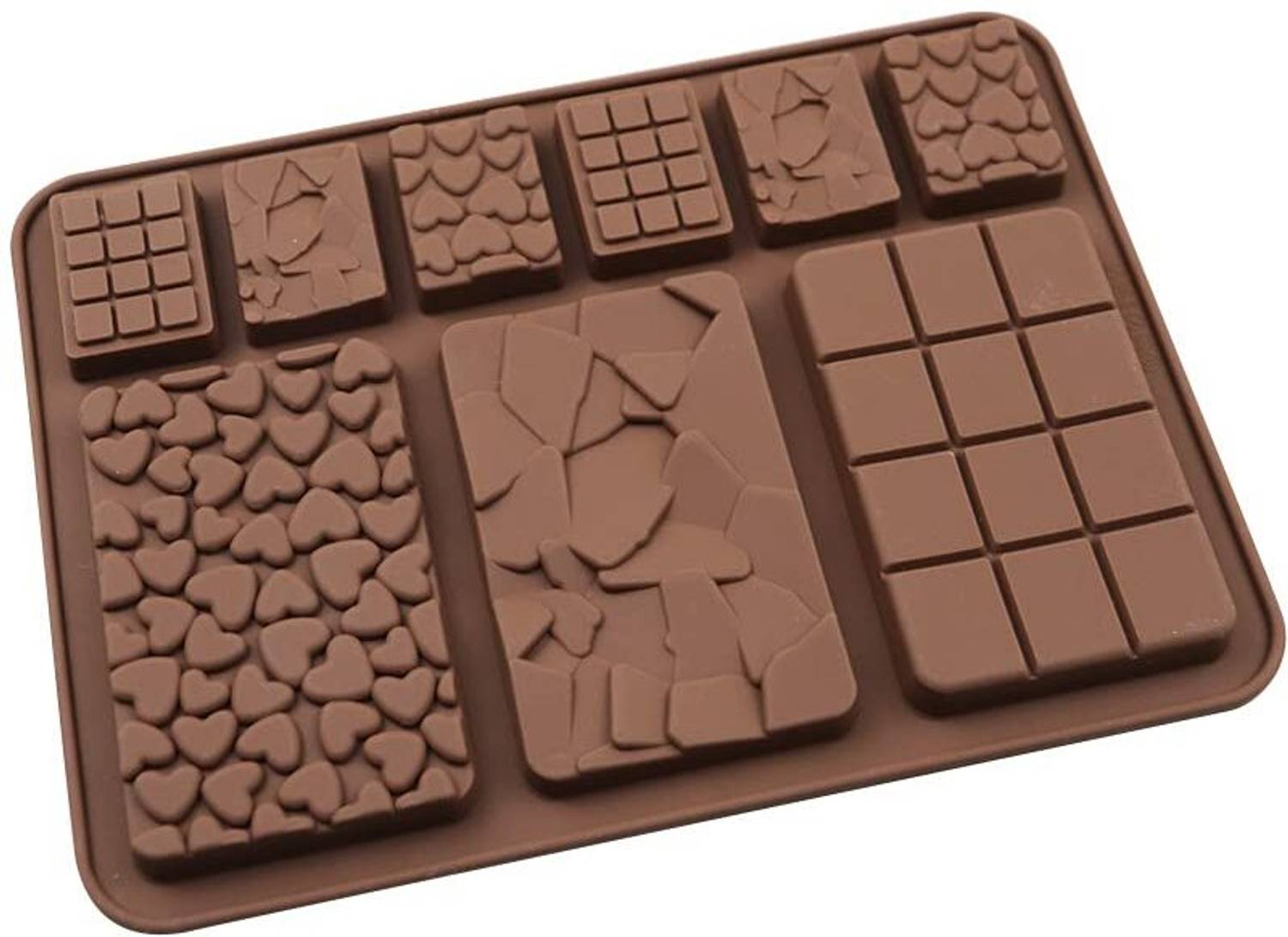 balerion Silicone Chocolate Mould Mini Waffle Chocolate Molds, 9-Cavity Break-Apart Thin Mini Chocolate Molds Silicone Non-Stick Reusable DIY Baking Molds