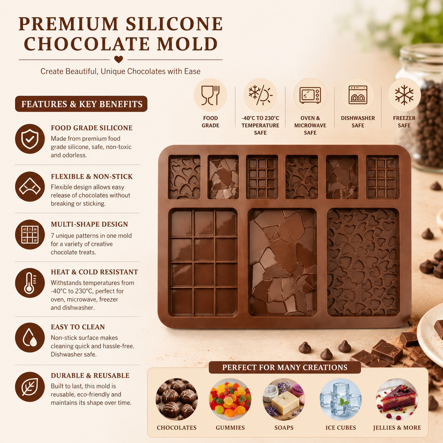 Image of MAFAHH Silicone Chocolate Mould 9