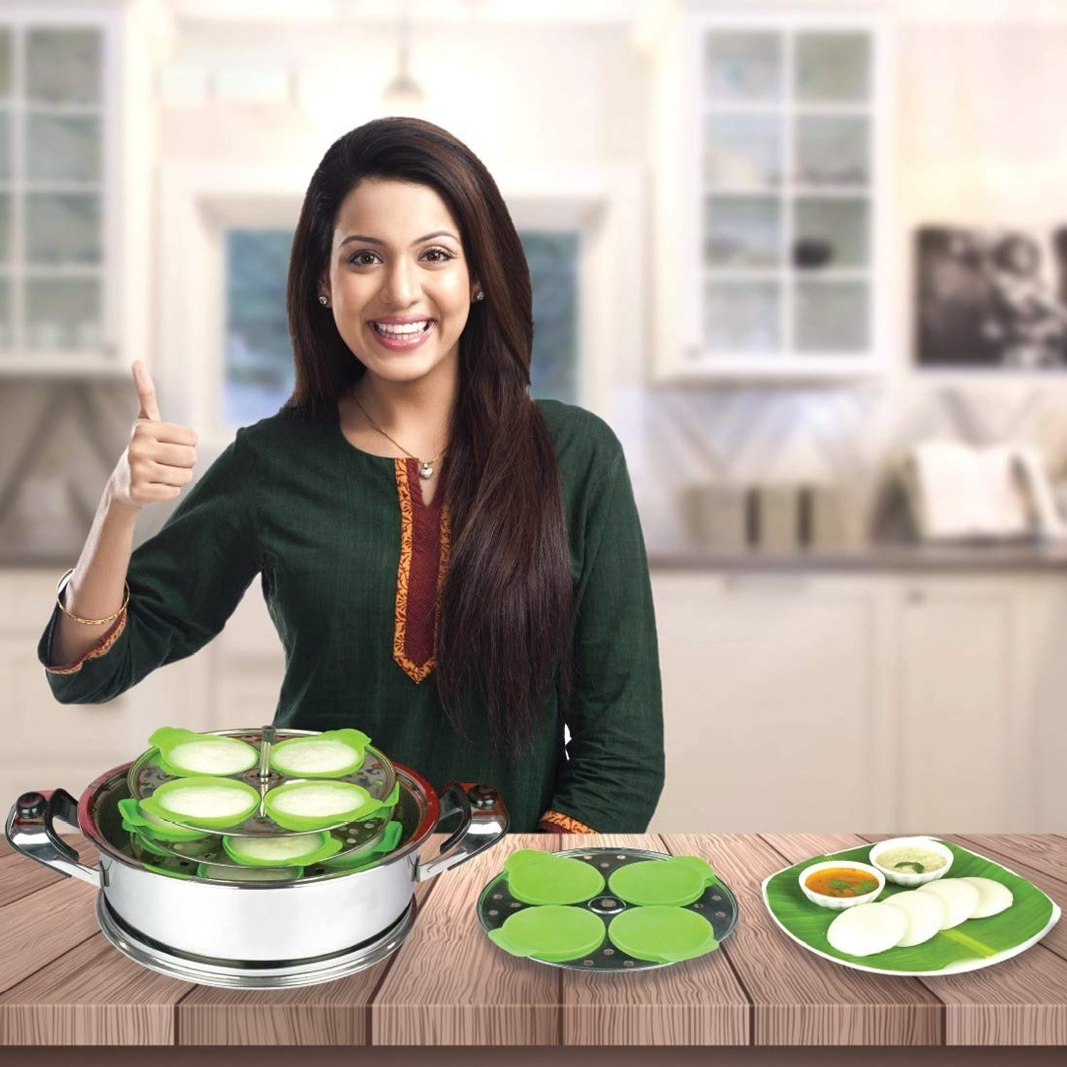 Image of PANTHER PREMIUM IDLI MOULDS SET, IDLI SILICON MOULD , DHOKLA MAKER Standard Idli Maker