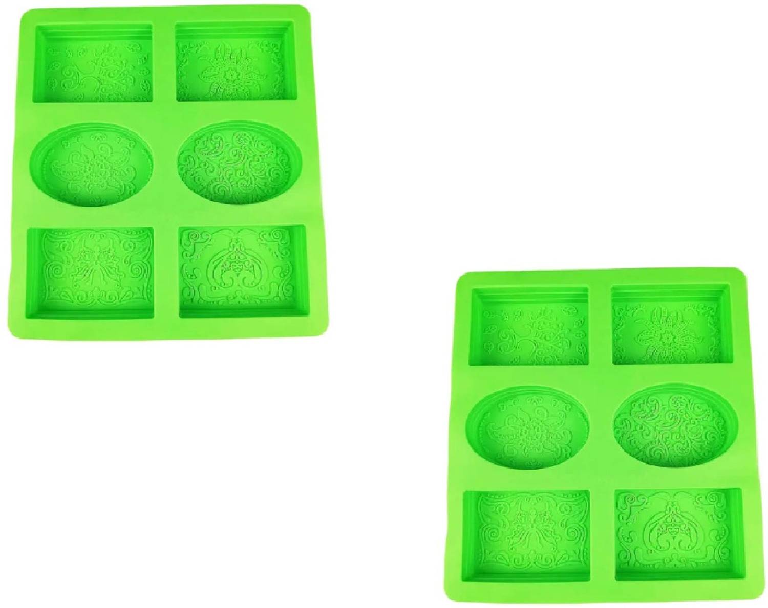 ADMONITION Silicone Cupcake/Muffin Mould 6 Cavity Silicone Moulds for Soap, Oval and Rectangular for Soap, DIY Moulds, Cakes, Baking, Chocolate