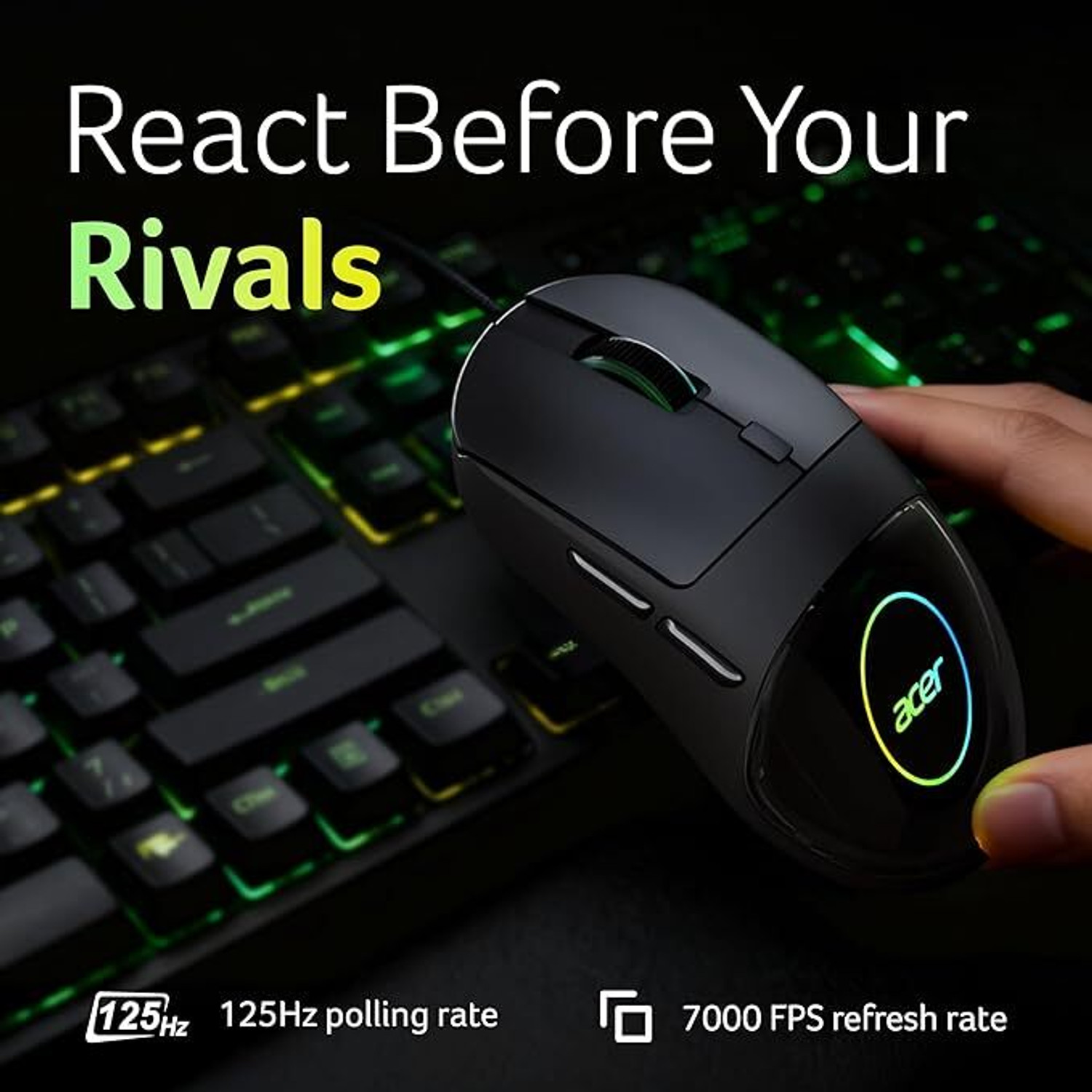 Image of Acer Titan X Wired Right Handed Optical Gaming Mouse
