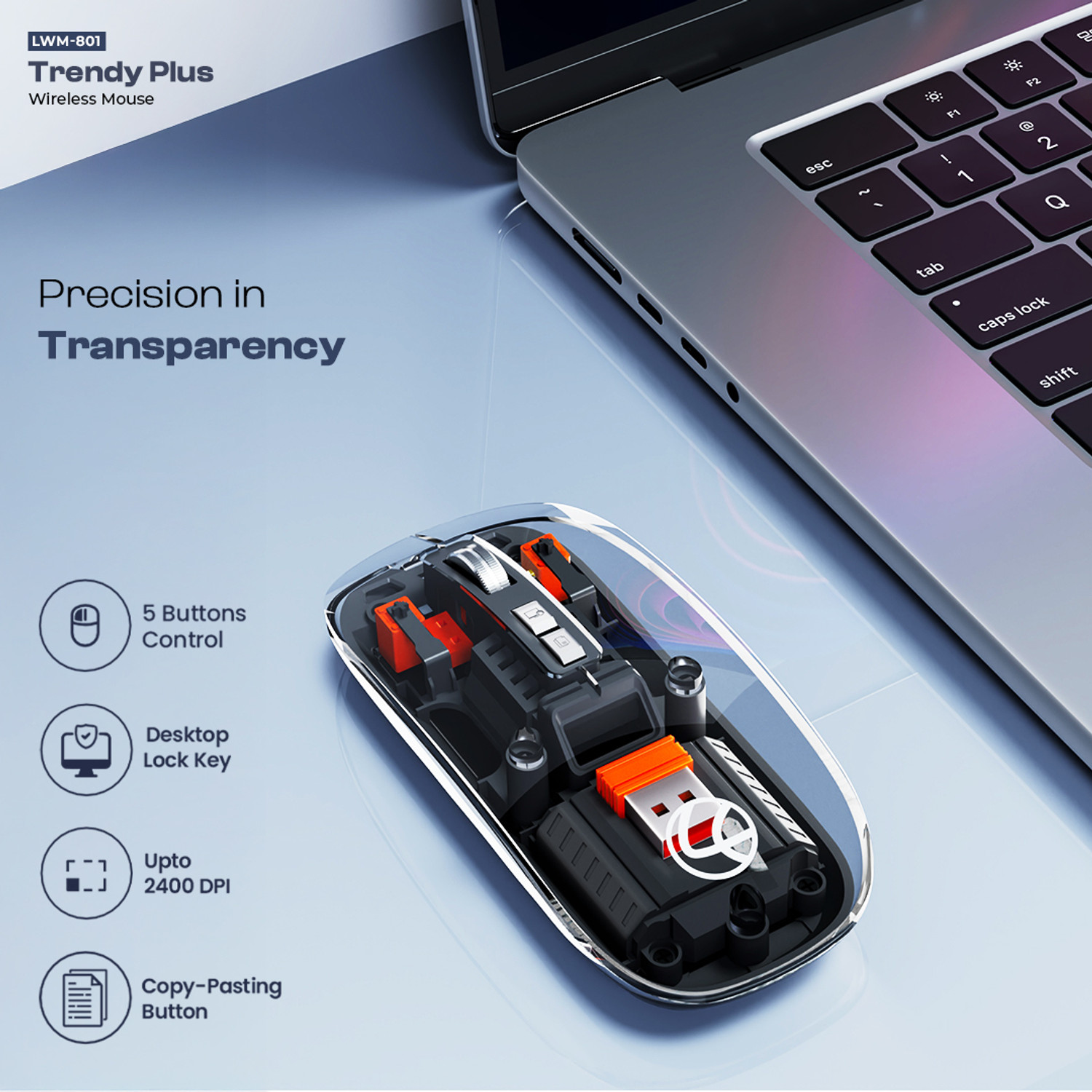 Image of LAPCARE Trendy Plus Black Ergonomic Laser Mouse