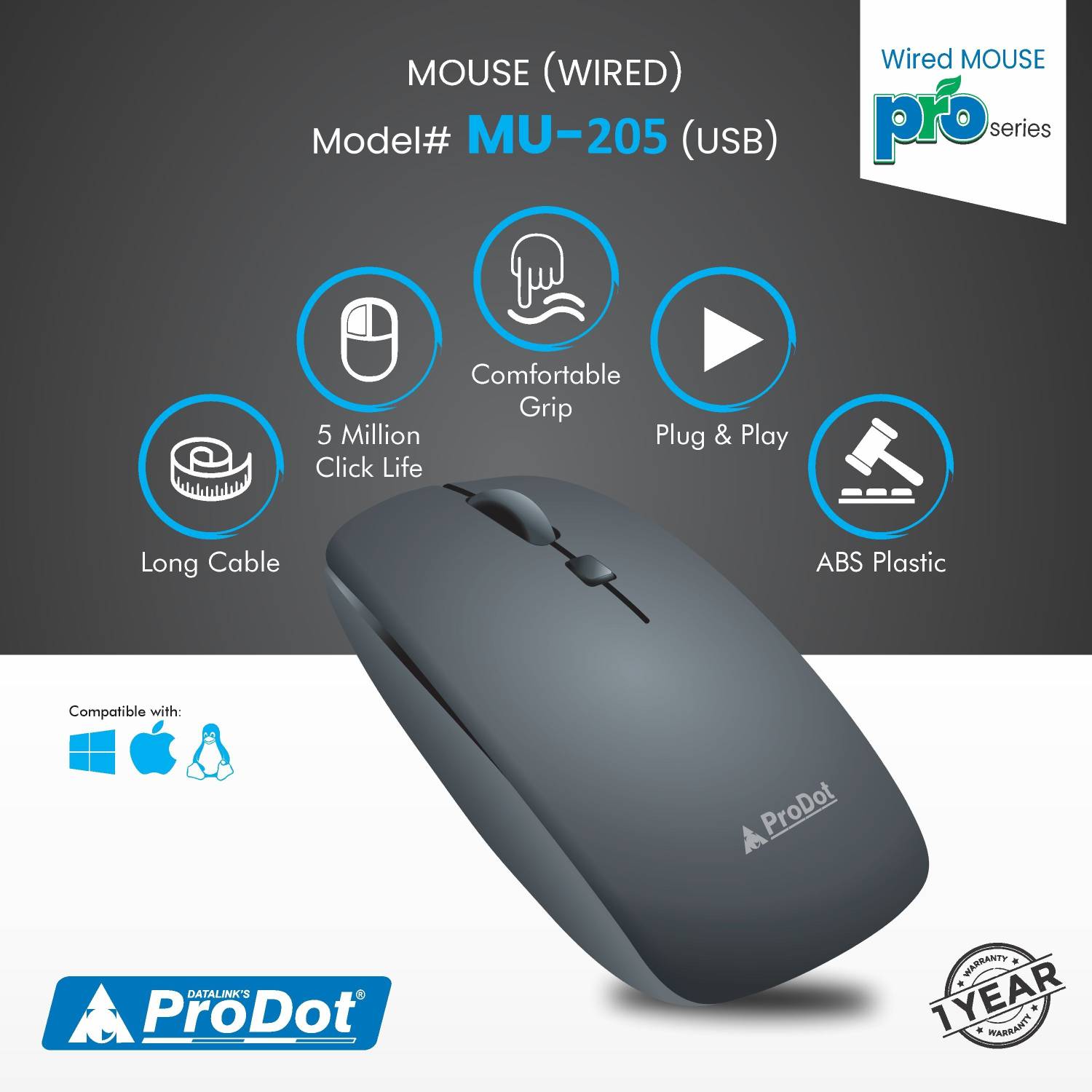 PRODOT 3-Piece Keyboard, Mouse, USB Hub Combo Pack of 3 - Image 4