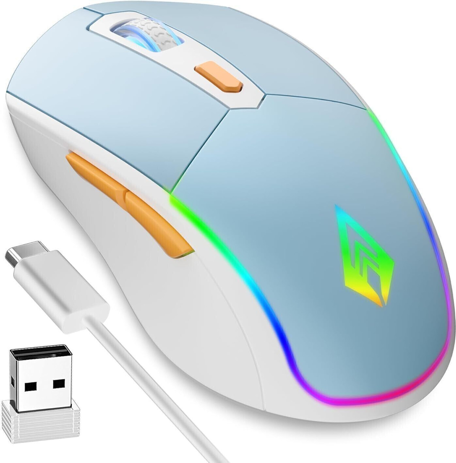 Image of Archer Tech Lab Recurve 700 Wireless Gaming Mouse RGB light, dual Bluetooth /2.4GHz, 4 DPI, USB-C Wireless Ambidextrous Optical Gaming Mouse With Bluetooth