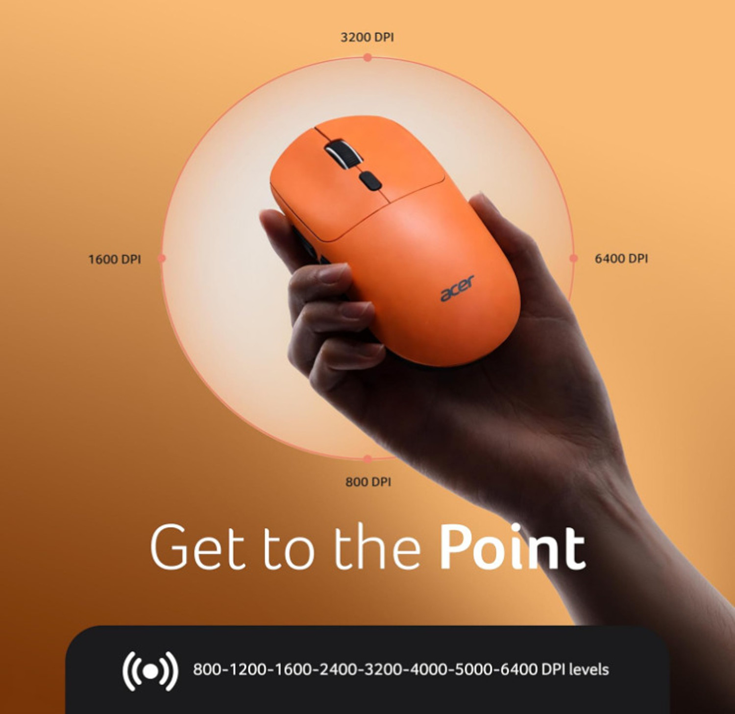 Image of Acer PopGo Wireless Mouse Wireless Ambidextrous Optical Mouse