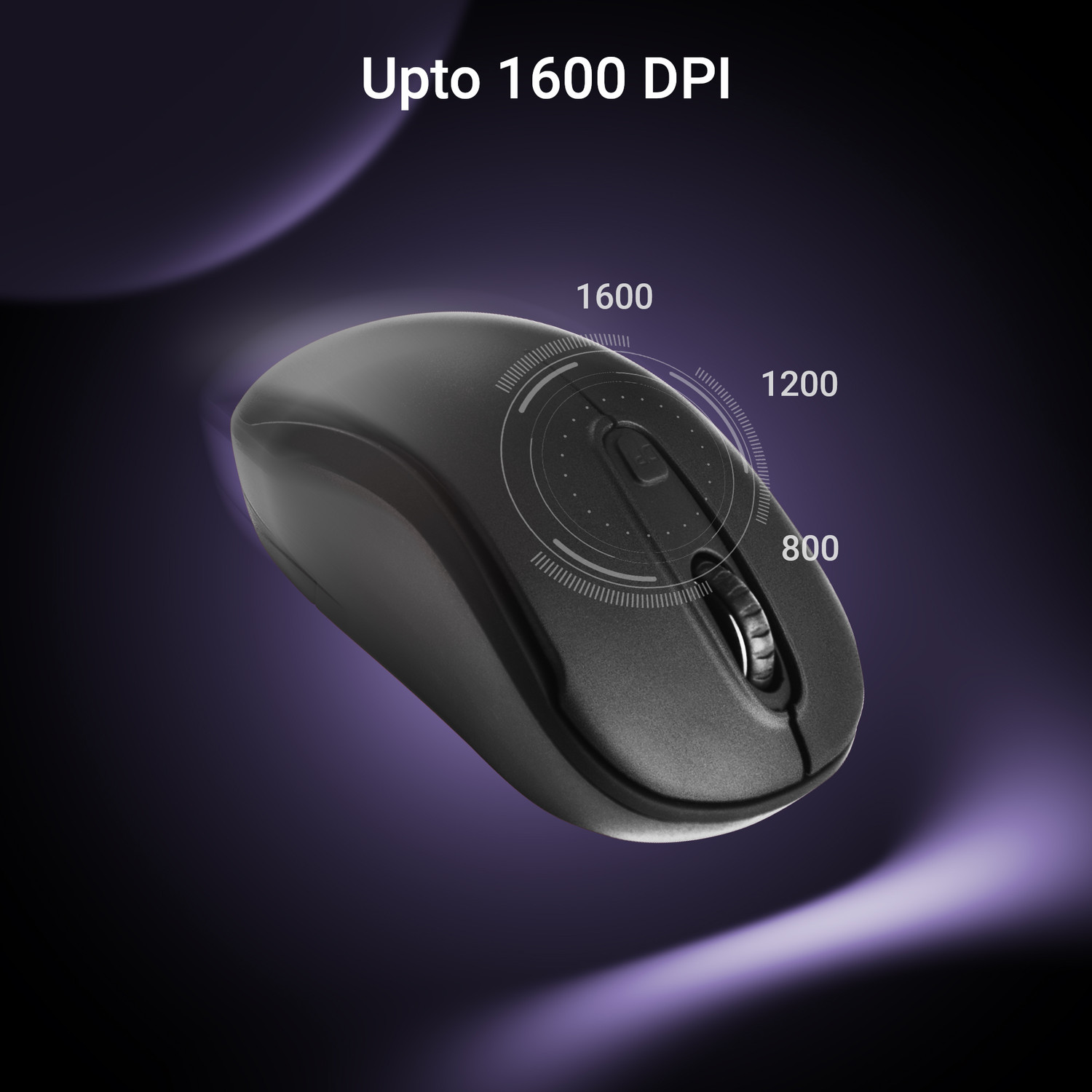 Image of ZEBRONICS Zeb Dash Pro Ambidextrous Optical Mouse 1600 DPI, 3-Level DPI, Lightweight, Power Saving