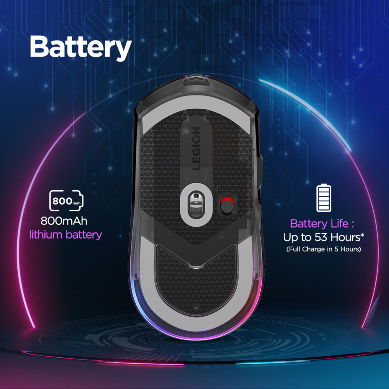 Image of Lenovo M410 RGB Ambidextrous Laser Gaming Mouse With Bluetooth