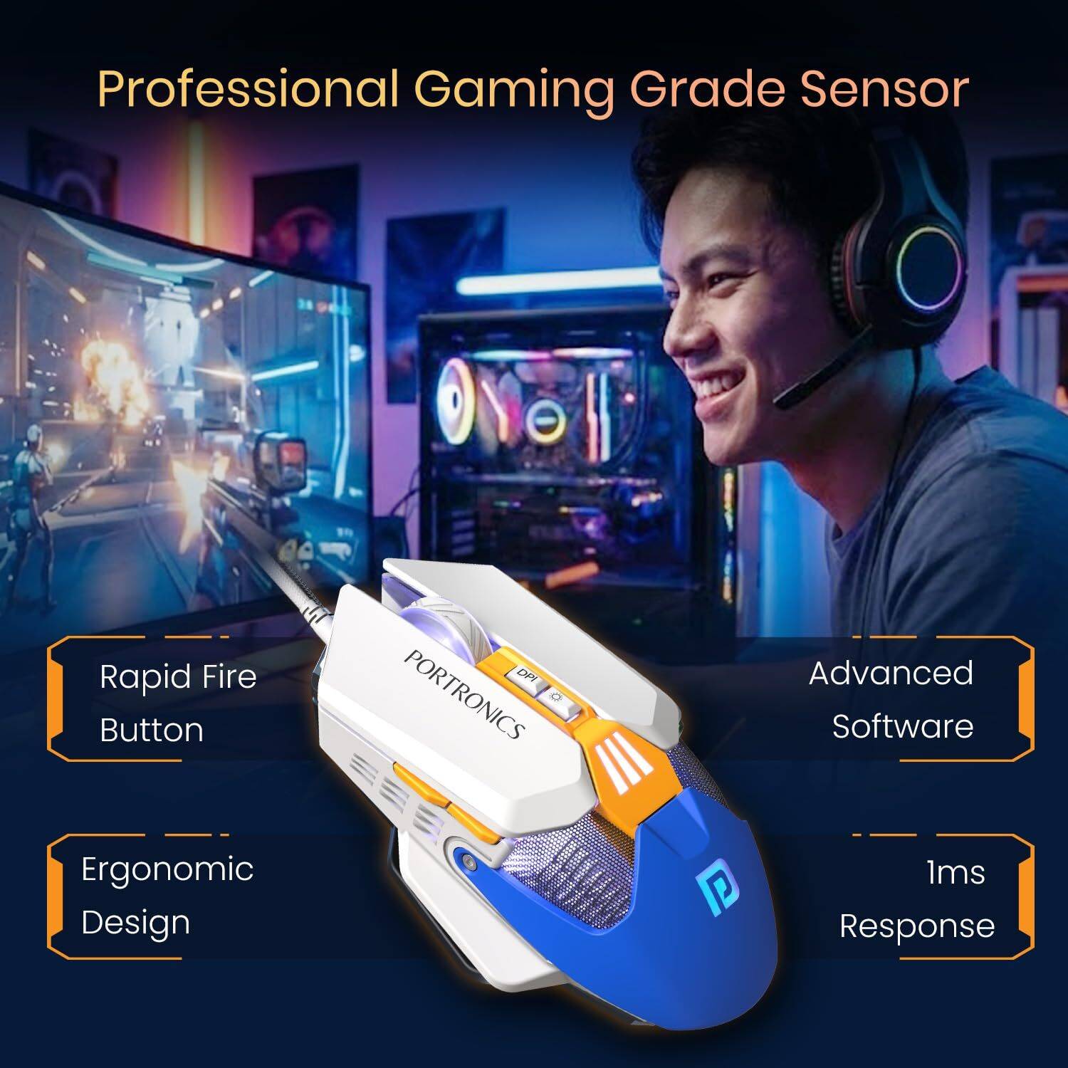 Portronics Vader X USB Wired Programmable Gaming Mouse - Image 4