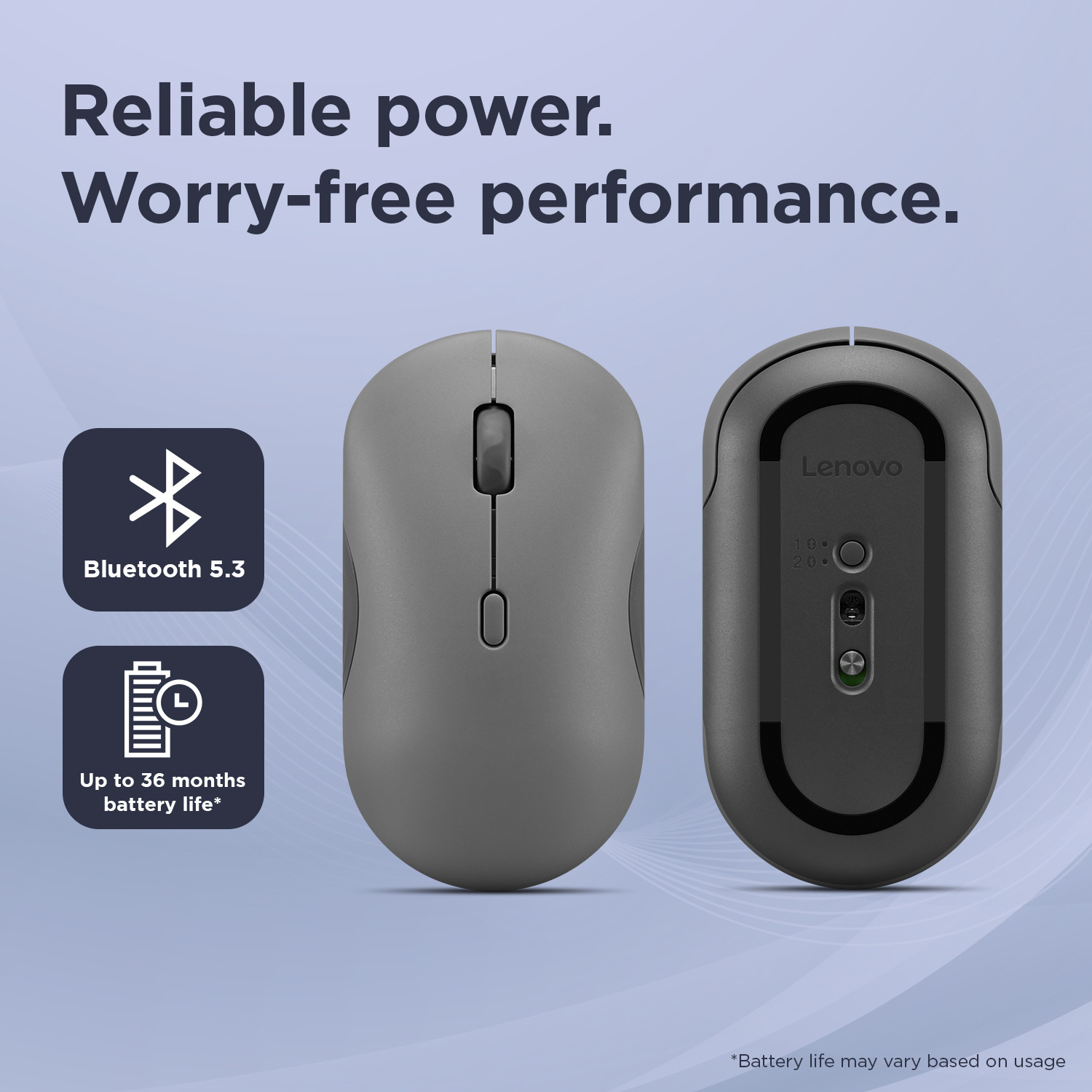 Image of Lenovo 350 Wireless Ambidextrous Optical Mouse Bluetooth Silent