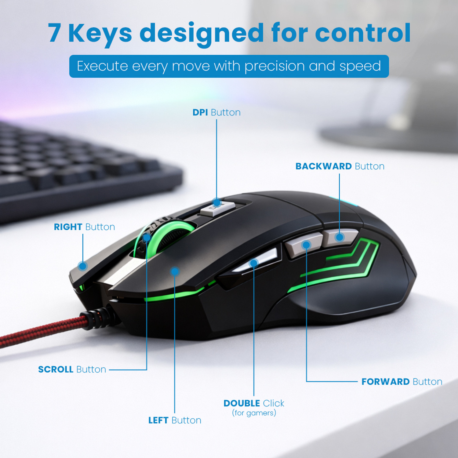 Image of LAPCARE LOX-509 Wired Right Handed Optical Gaming Mouse