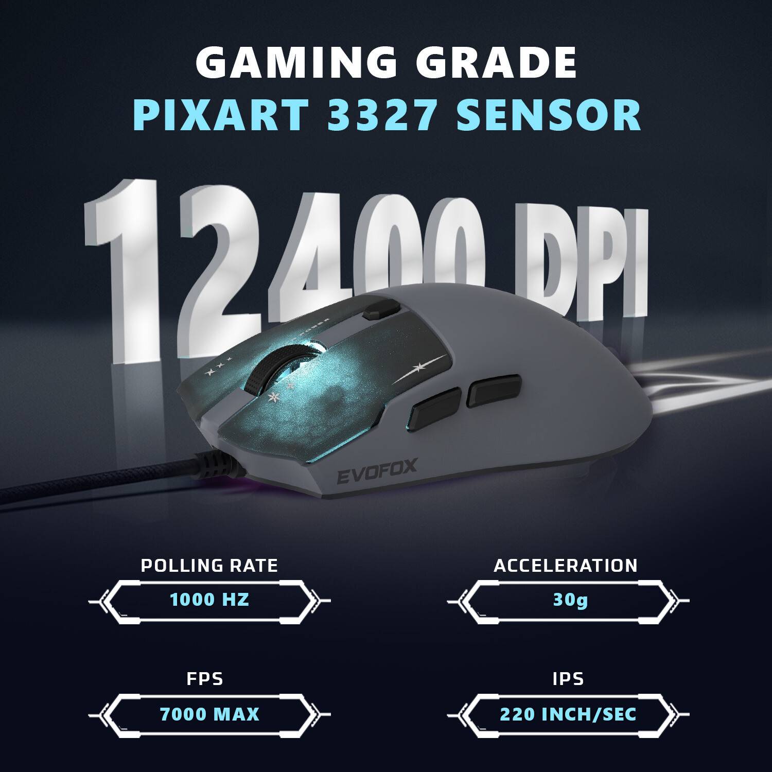 EVOFOX Ghost Air Wired Ambidextrous Optical Gaming Mouse - Image 2