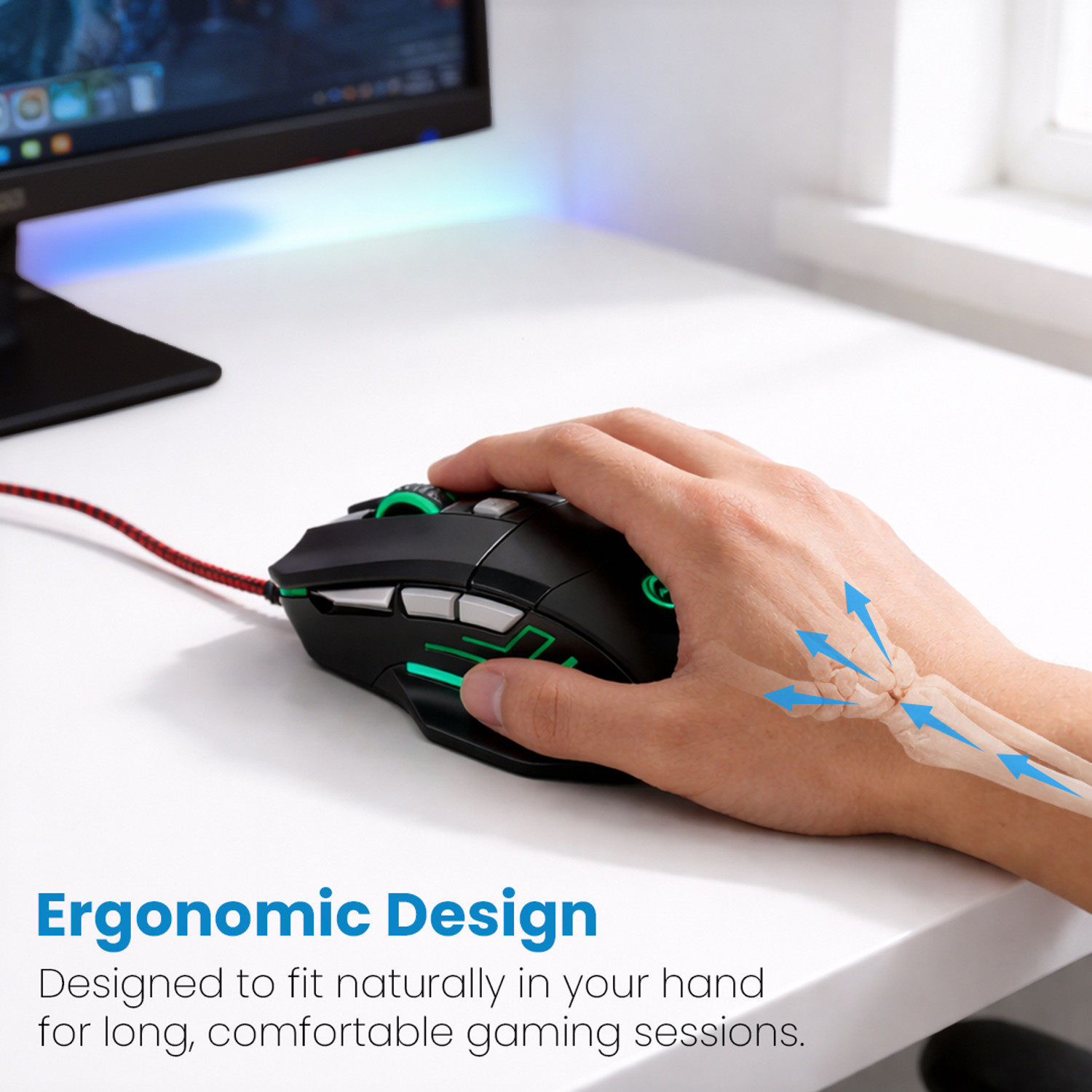 Image of LAPCARE LOX-509 Wired Right Handed Optical Gaming Mouse