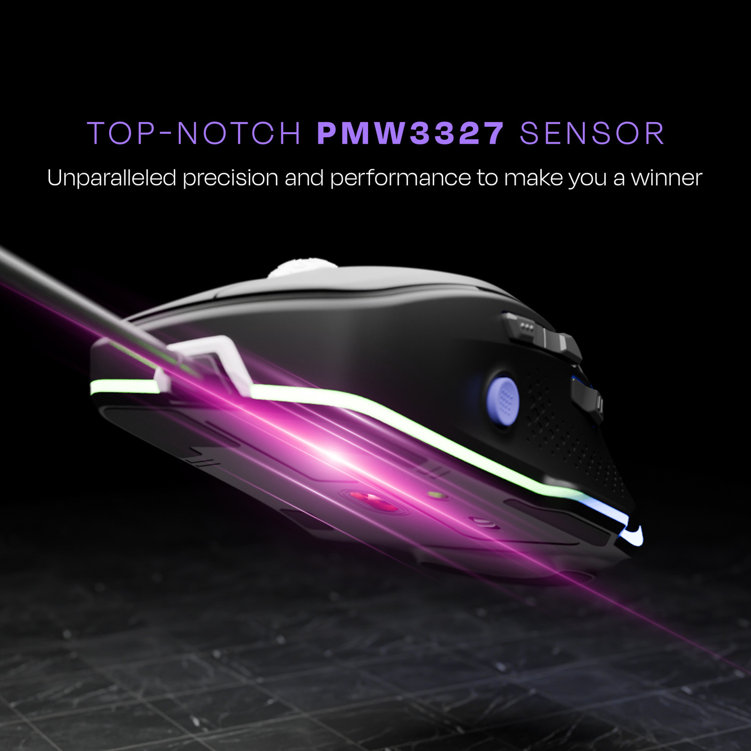 Image of Kreo Hawk Wired Ambidextrous Optical Gaming Mouse Pixart Sensor, RGB Mouse, Adjustable DPI upto 12400