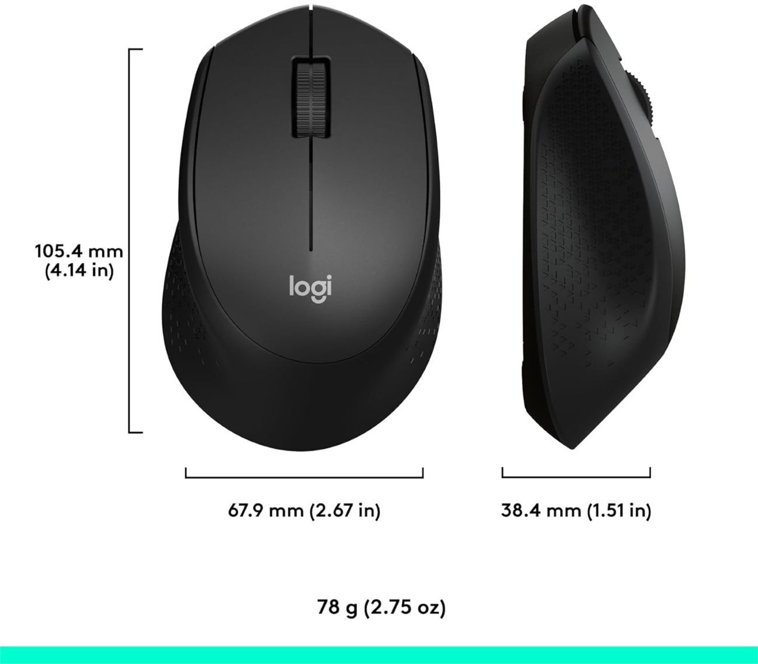 Image of Logitech 331 Wireless Mouse Ambidextrous Optical Gaming Mouse (2.4GHz Wireless, Black)