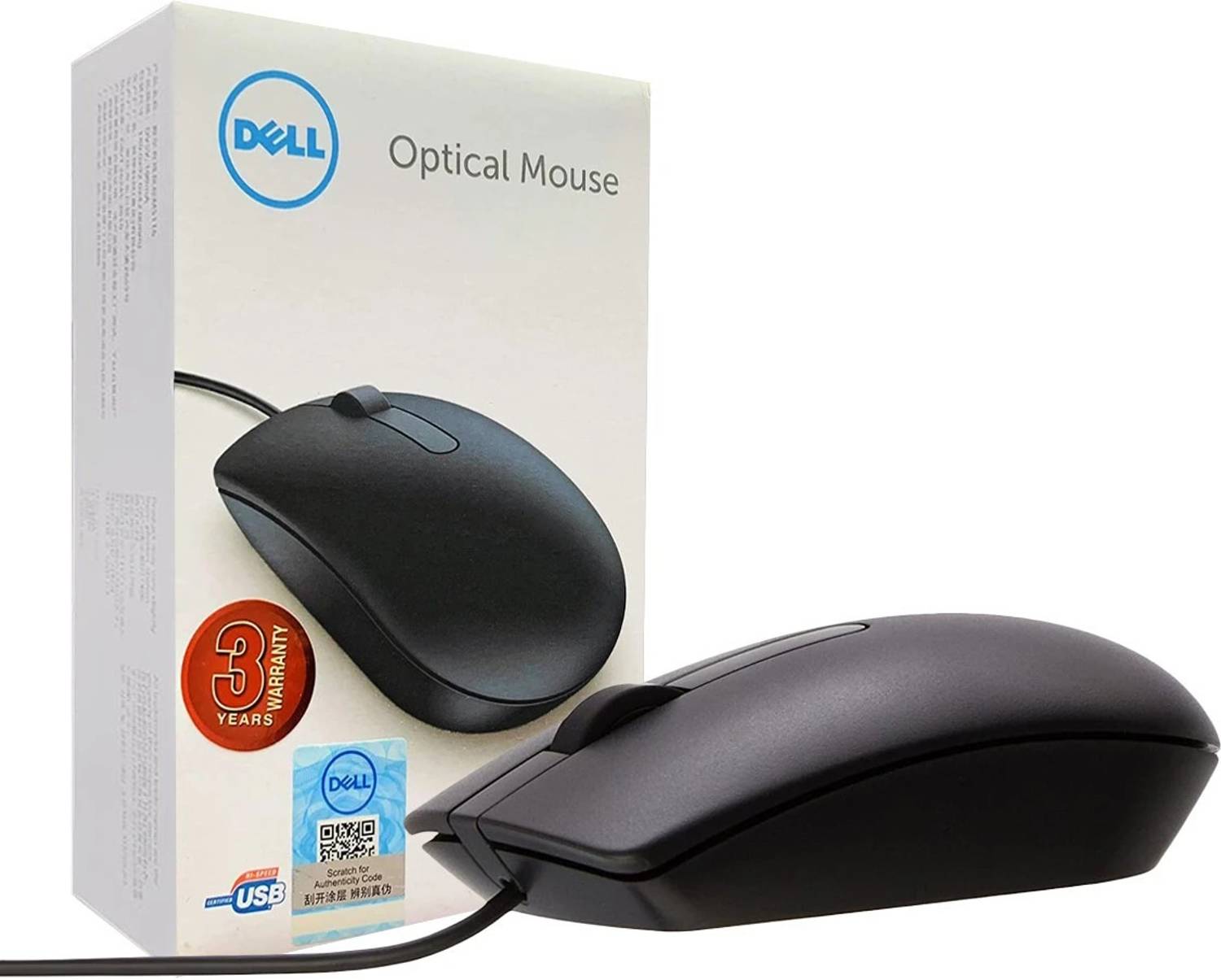 DELL MS-116 Wired Ambidextrous Optical Mouse (USB 3.0, USB 2.0, B