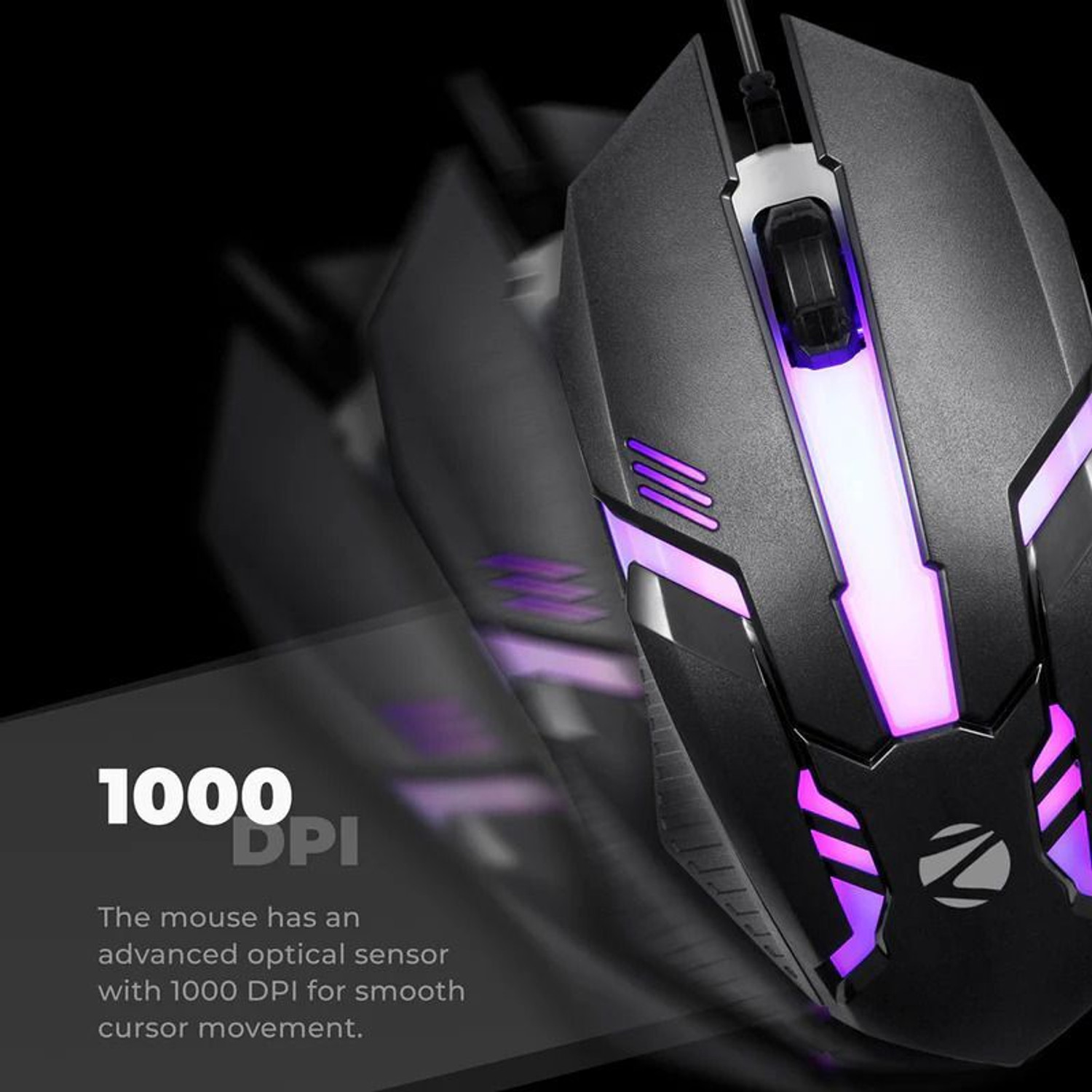 Image of ZEBRONICS ZEB-SCORPIO Wired Ambidextrous Optical Gaming Mouse