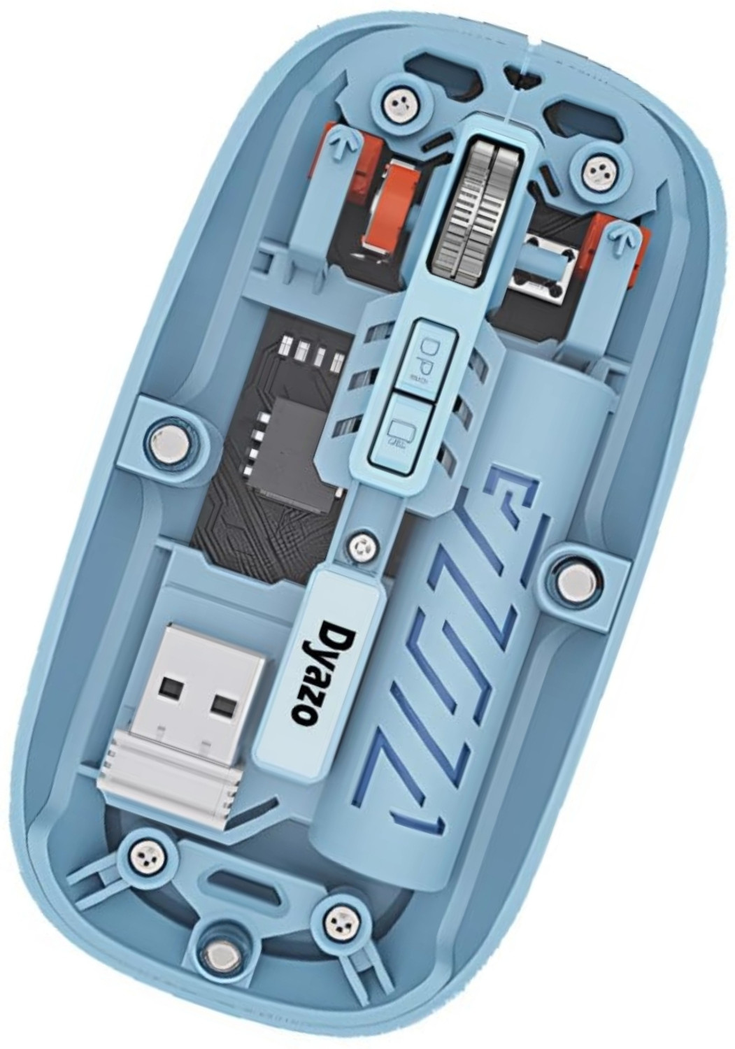 Image of Dyazo Plus Transparent Wireless Mouse | Adjustable DPI with Dual Mode | Rechargeable Ambidextrous Optical Gaming Mouse