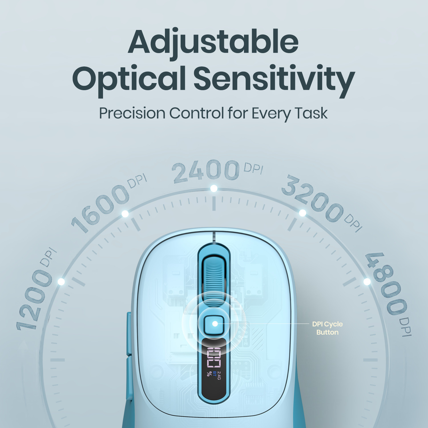 Image of Portronics Toad 9 Wireless Bluetooth Mouse,Dual Wireless (BT + 2.4 GHz),Smart LED Display Ambidextrous Optical Mouse