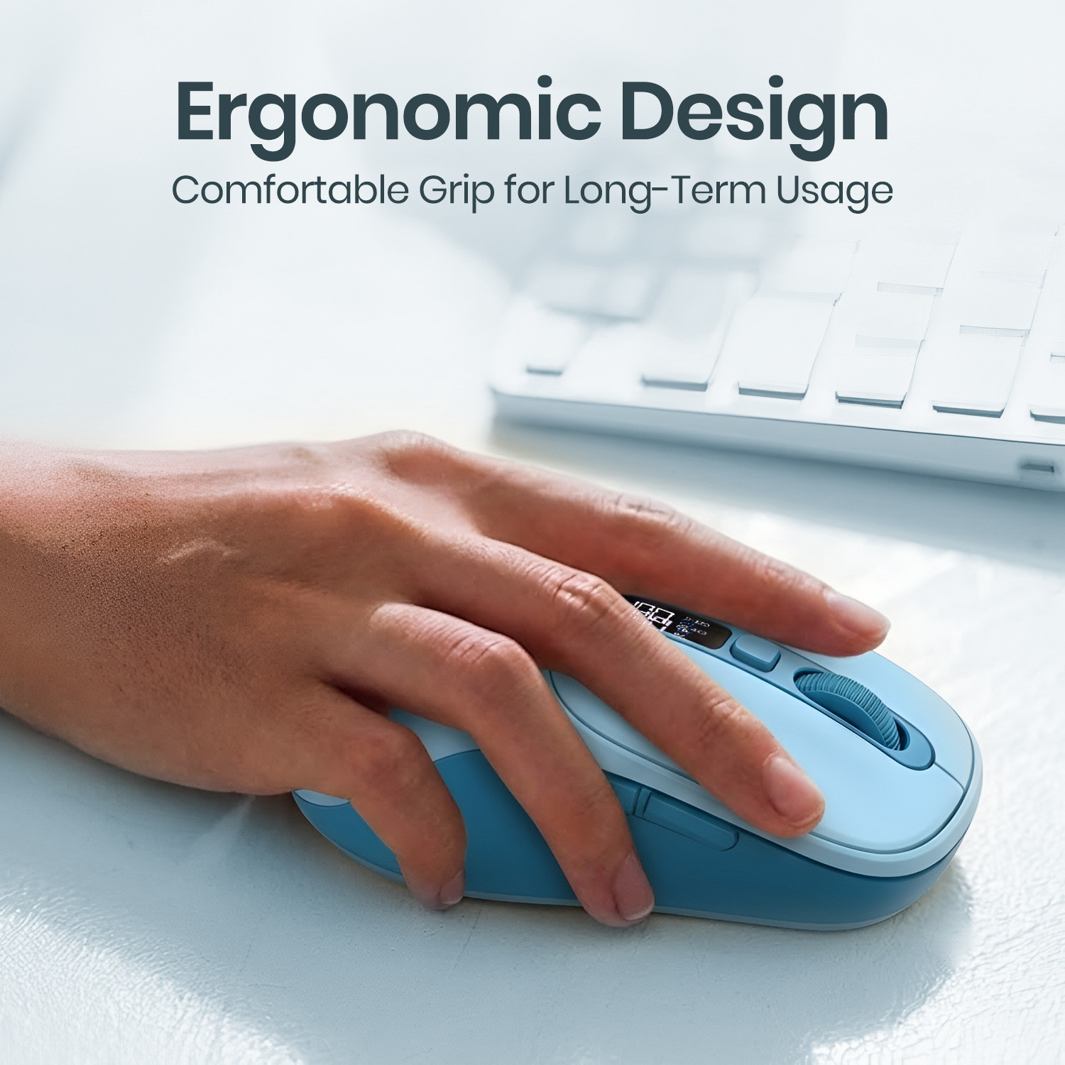 Image of Portronics Toad 9 Wireless Bluetooth Mouse,Dual Wireless (BT + 2.4 GHz),Smart LED Display Ambidextrous Optical Mouse