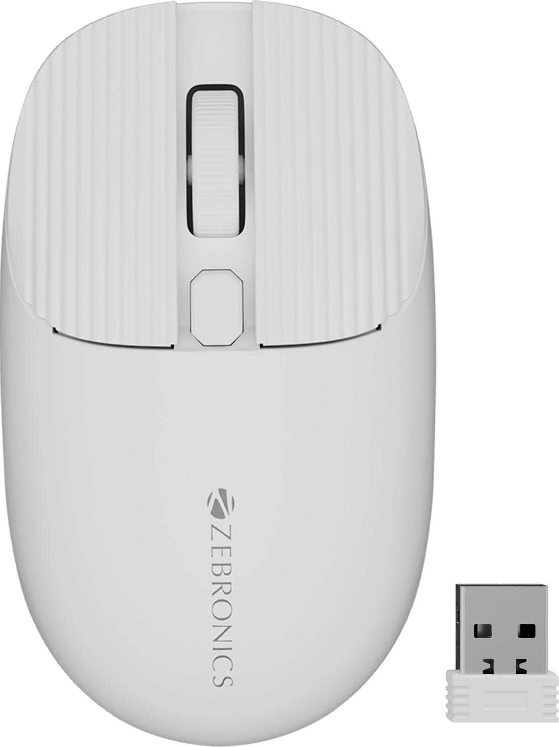 Image of ZEBRONICS Freego Pro Ambidextrous Optical Mouse (Bluetooth, 2.4GHz Wireless, White)