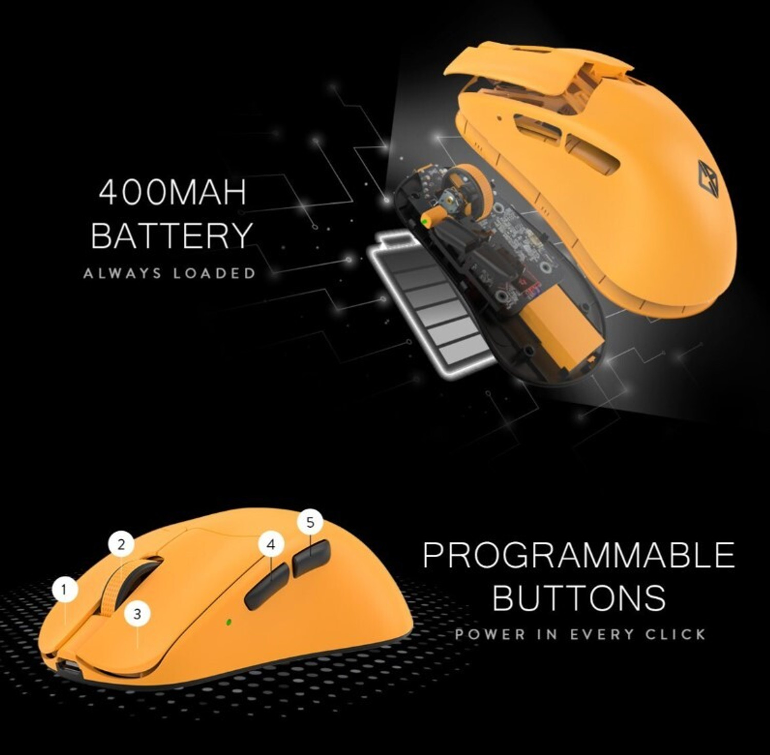 Image of Cosmic Byte Ignis Amber Right Handed Optical Gaming Mouse