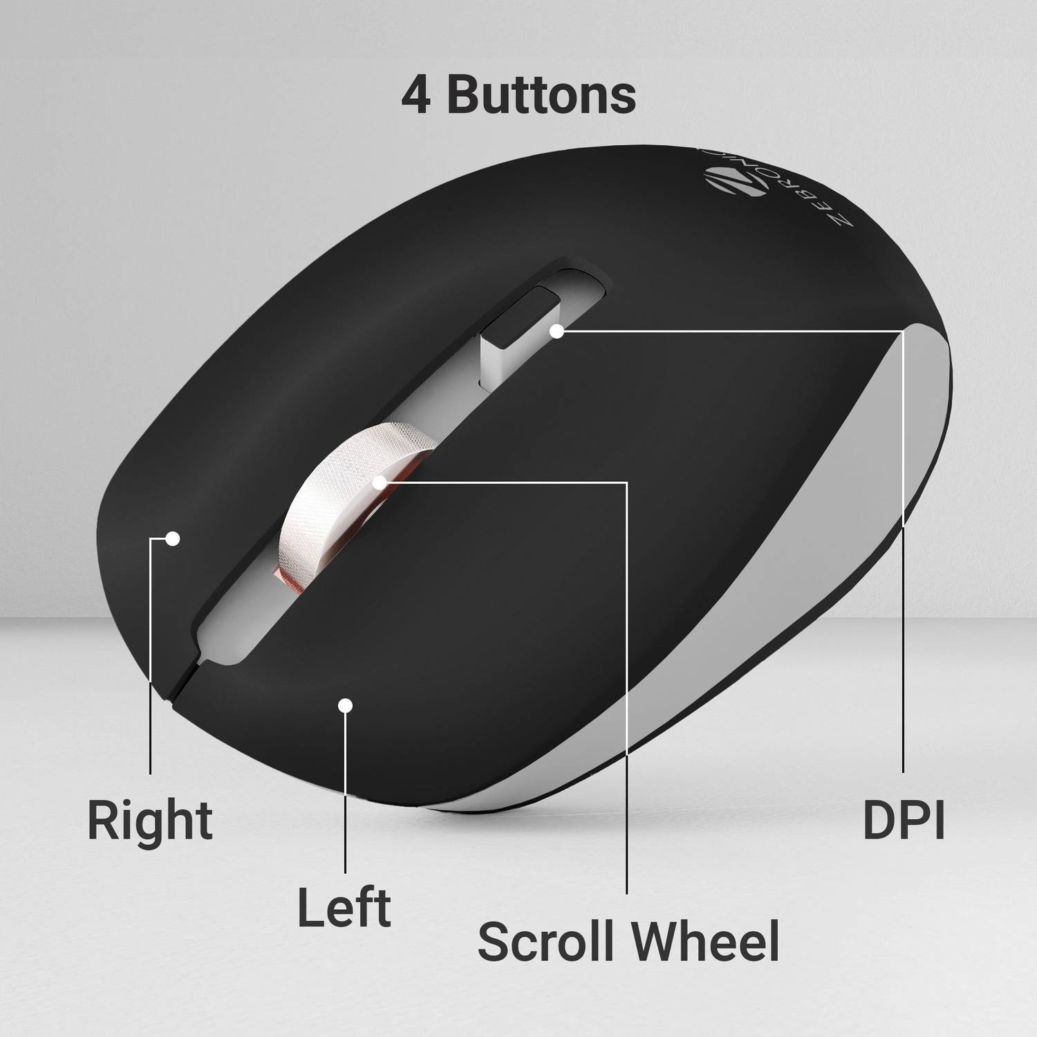 ZEBRONICS Jaguar Ambidextrous Optical Mouse - Image 4