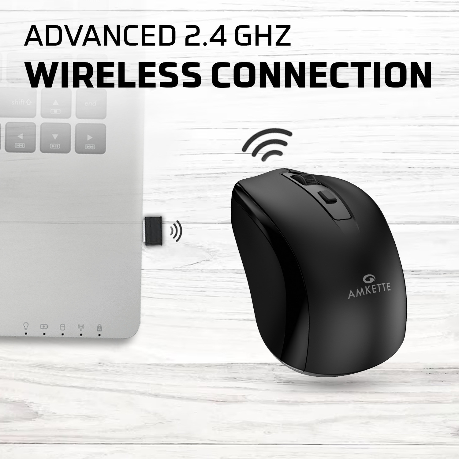 Image of AMKETTE Hush Pro Astra Silent Switch, 3 DPI Settings Ambidextrous Optical Mouse