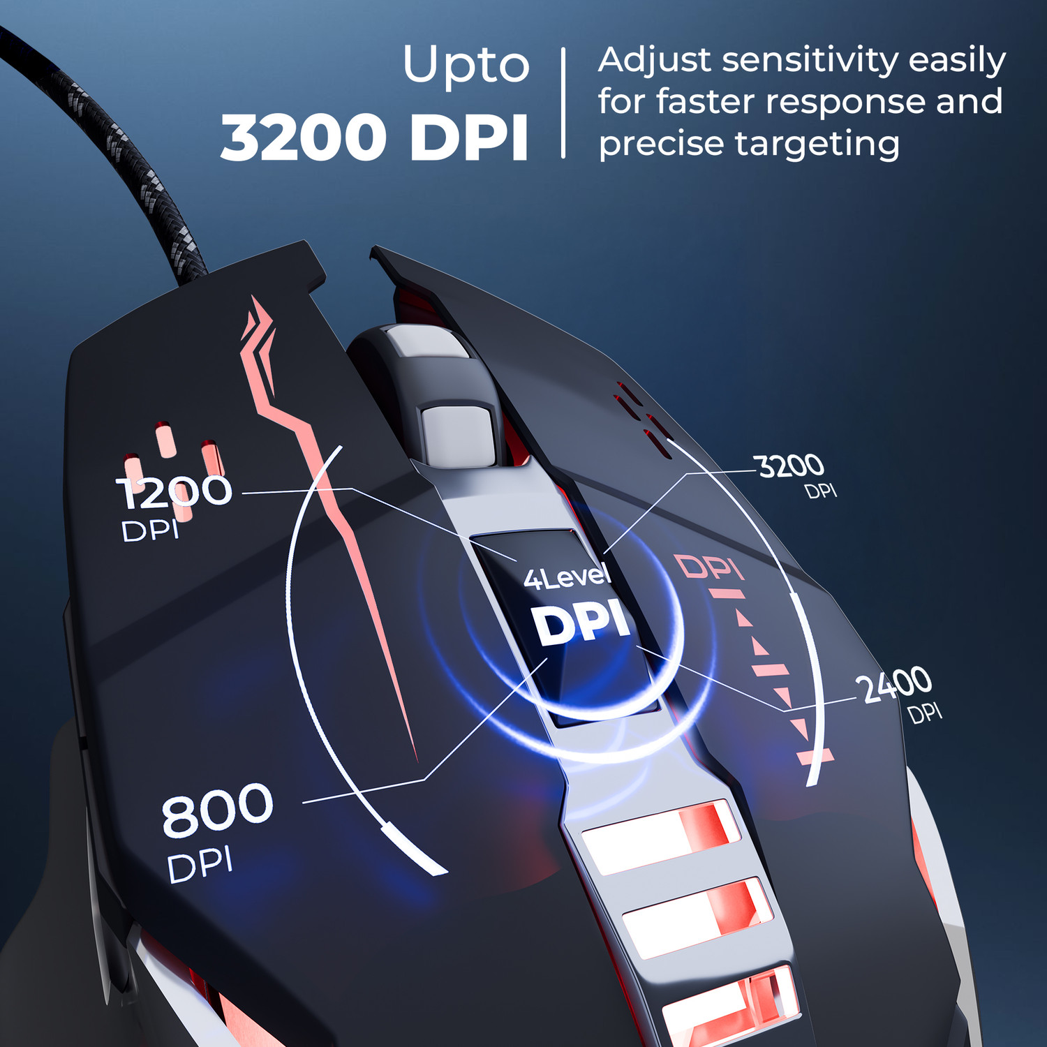 Image of ZEBRONICS Zeb-Transformer M3 Wired Ergonomic Optical Gaming Mouse