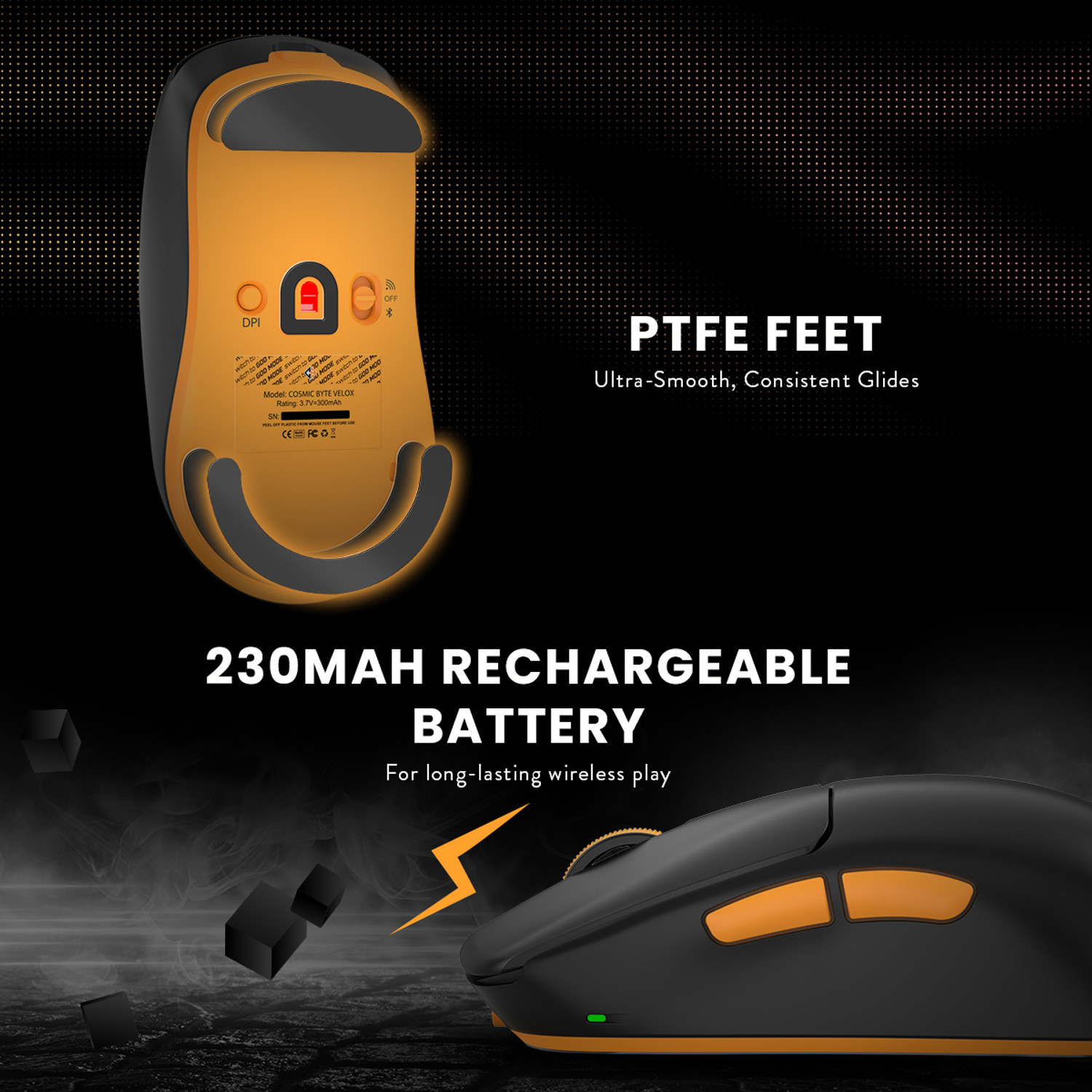 Image of Cosmic Byte Velox Black Right Handed Optical Gaming Mouse
