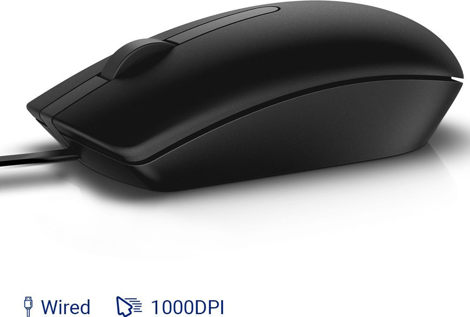 Image of DELL MS 116-BK Wired Ambidextrous Optical Mouse