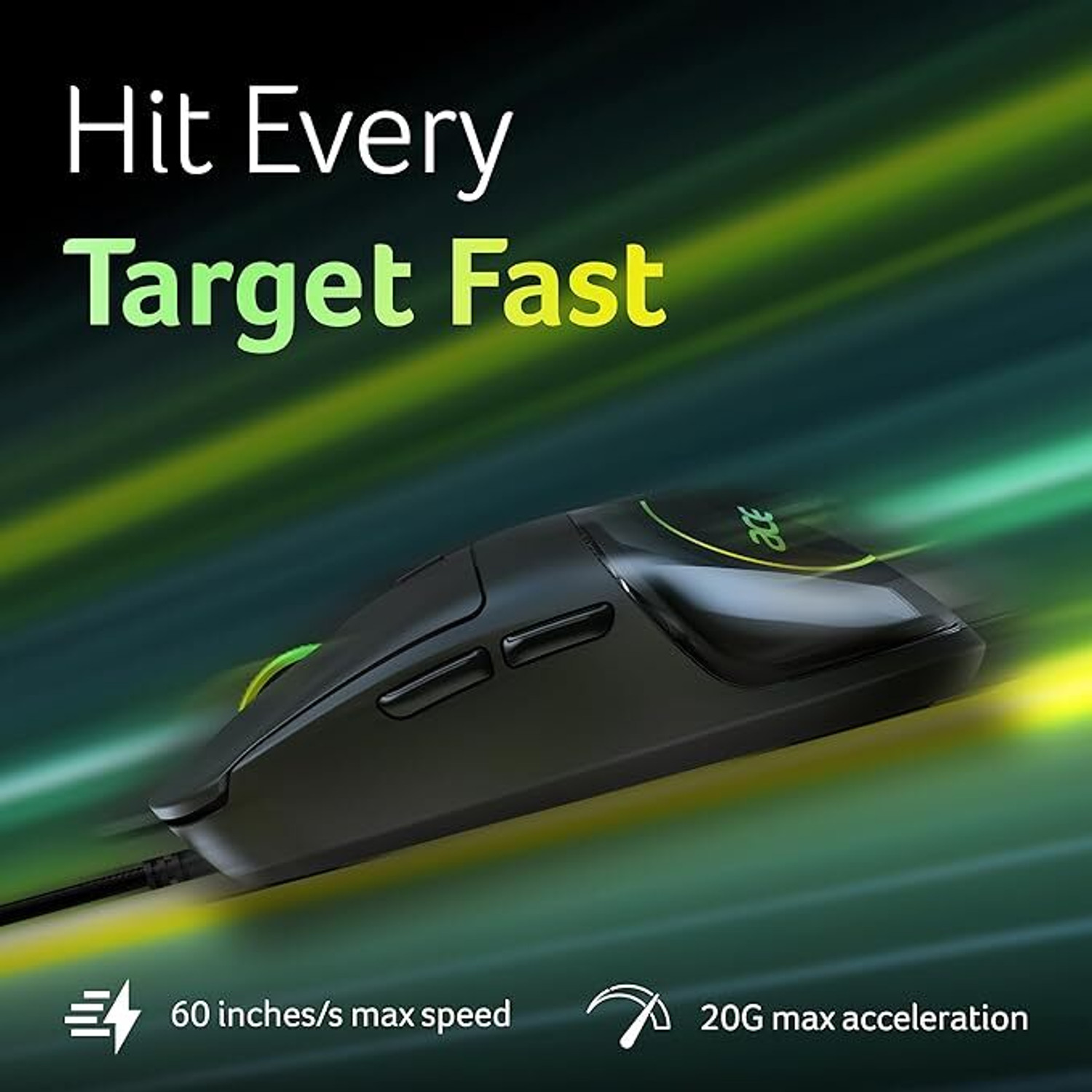 Image of Acer Titan X Wired Right Handed Optical Gaming Mouse