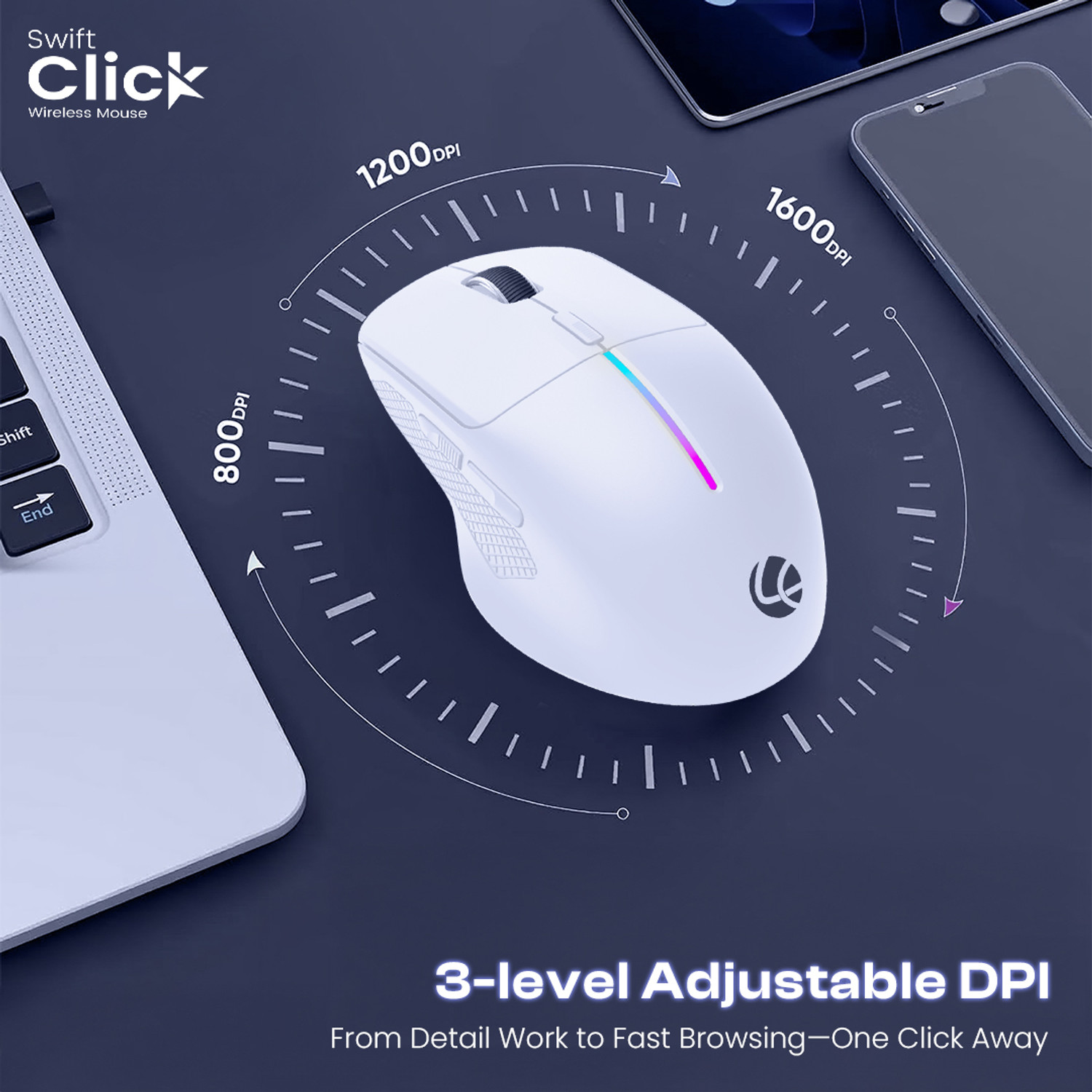 Image of LAPCARE Swift Click Ergonomic Laser Gaming Mouse