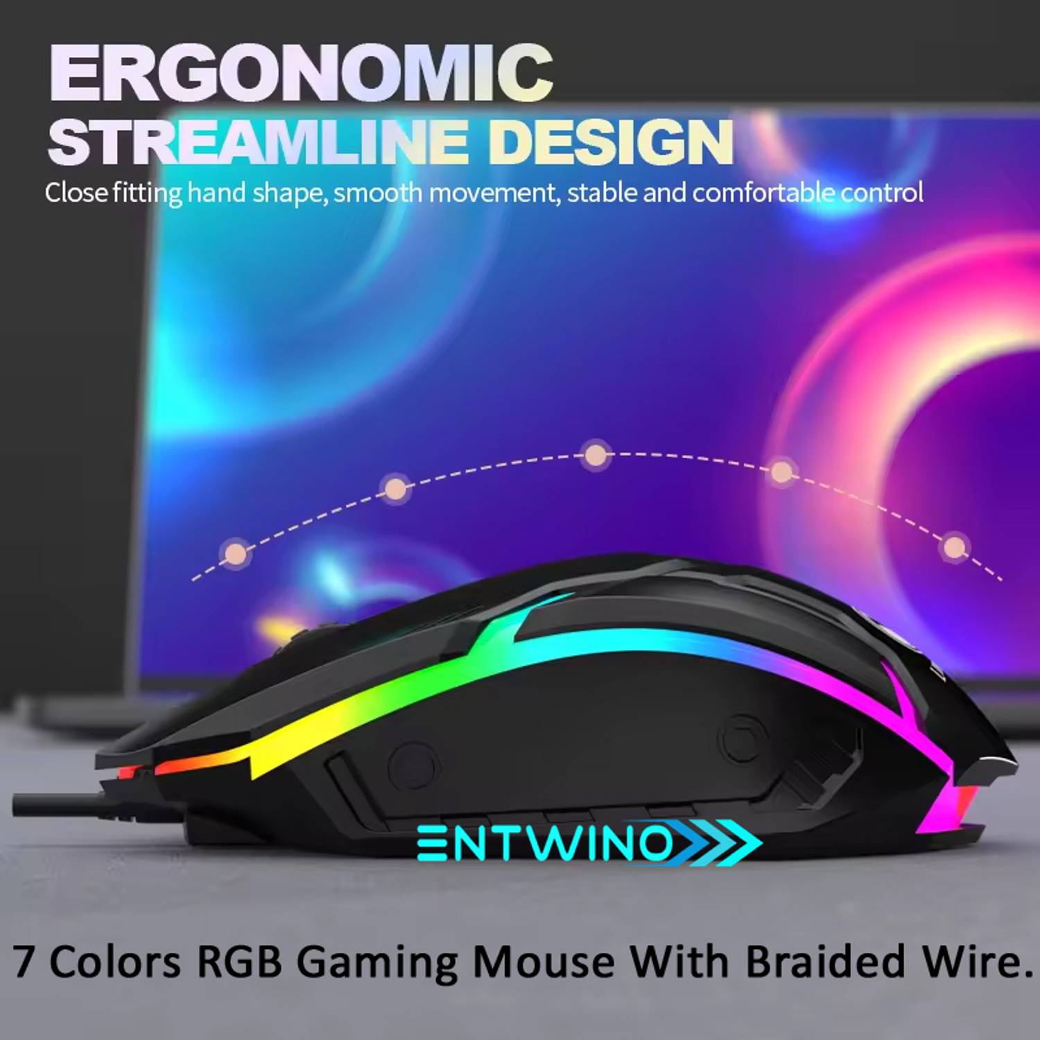 ENTWINO F-1 Wired Gaming Mouse - Image 3