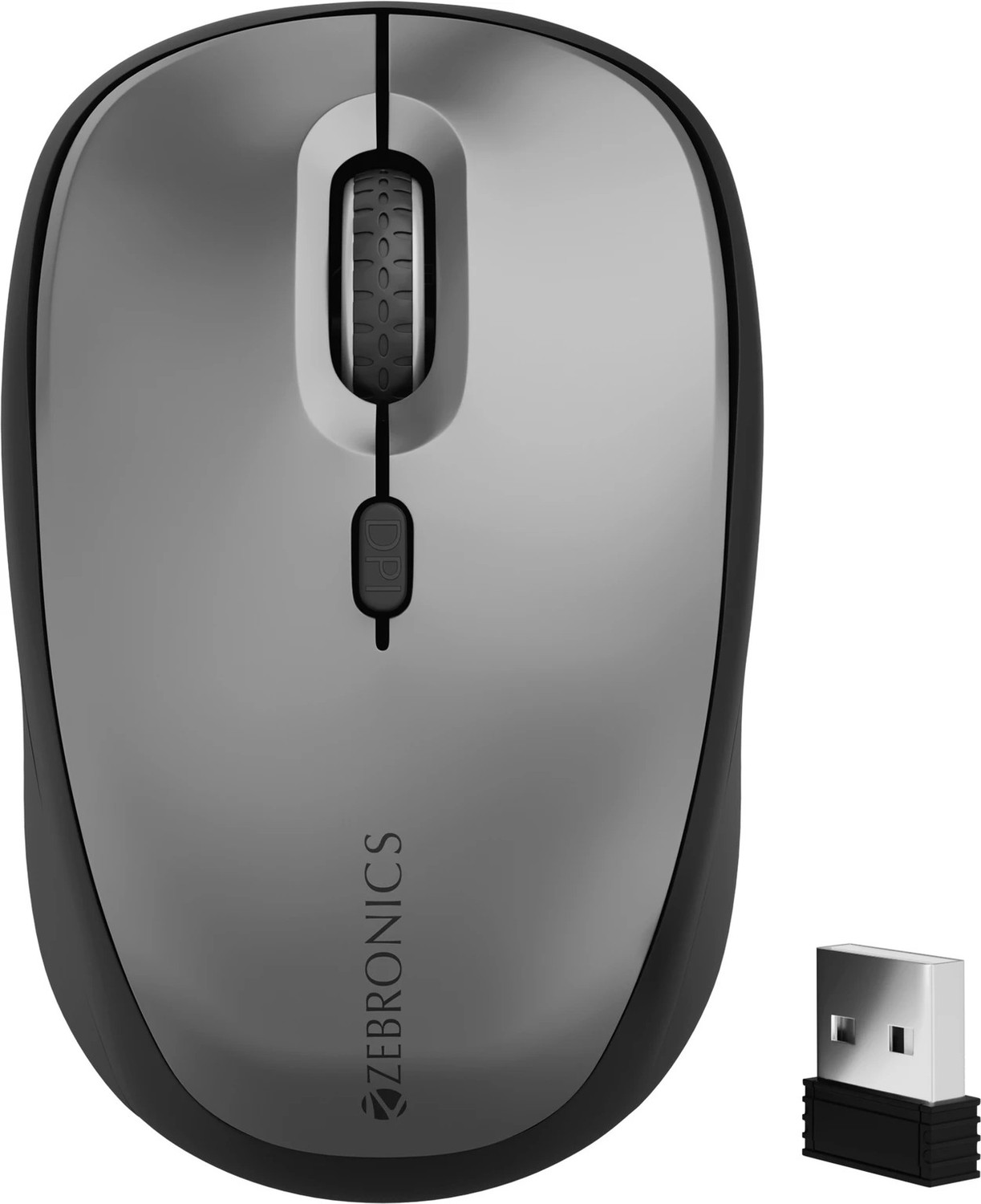 Image of ZEBRONICS Pulse Wireless Mouse, Dual Mode (Bluetooth), 1600 DPI, 4 Buttons, Ambidextrous Optical Mouse