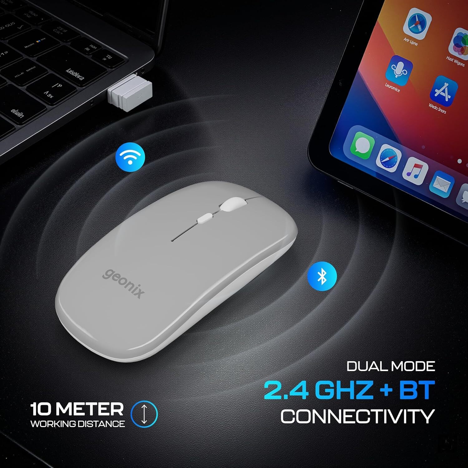 Image of GEONIX Opal A11 Wireless Ergonomic Optical Gaming Mouse