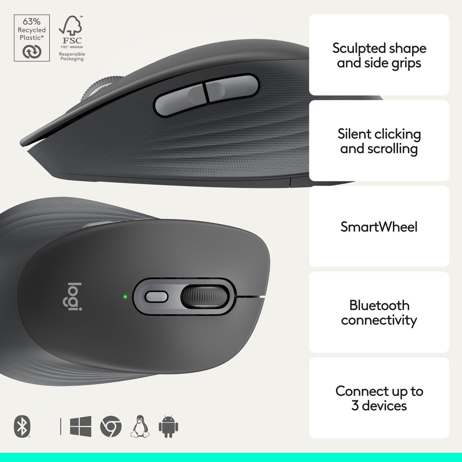 Image of Logitech Signature M840L Ergonomic Optical Mouse
