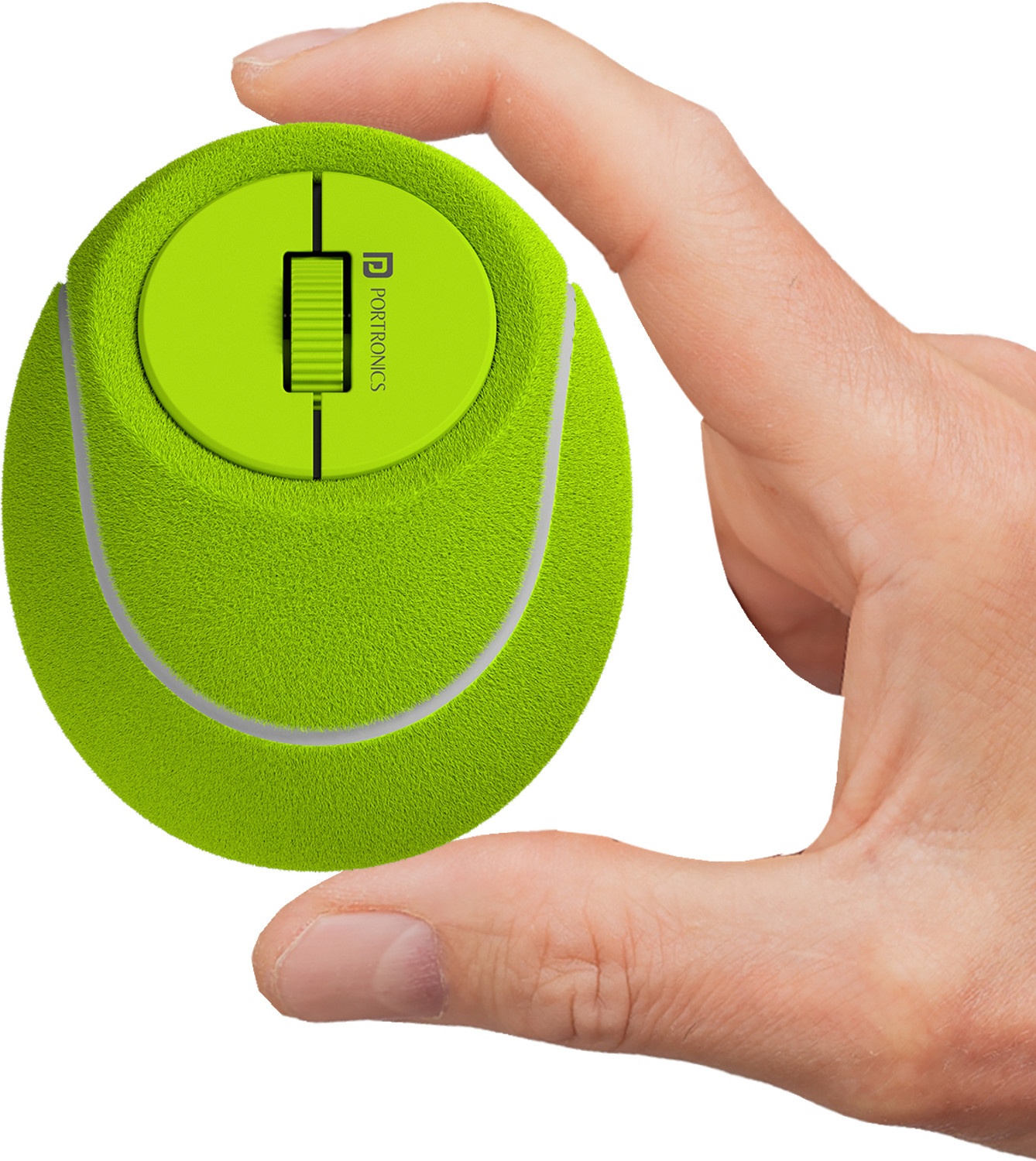 Image of Portronics ToadPlay Tennis Mini Wireless Mouse,Dual Wireless Connectivity, Rechargeable Ergonomic Optical Mouse (2.4GHz Wireless, Bluetooth, Green)