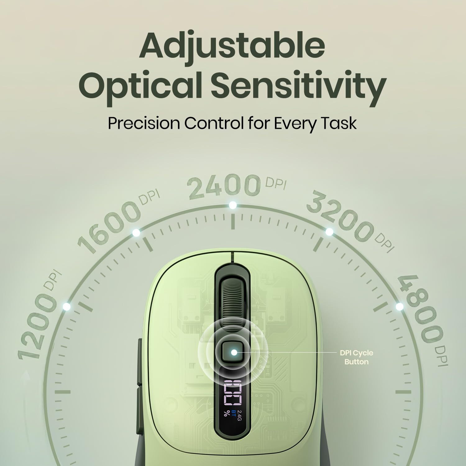 Image of Portronics Toad 9 Wireless Bluetooth Mouse,Dual Wireless (BT + 2.4 GHz),Smart LED Display Ambidextrous Optical Mouse