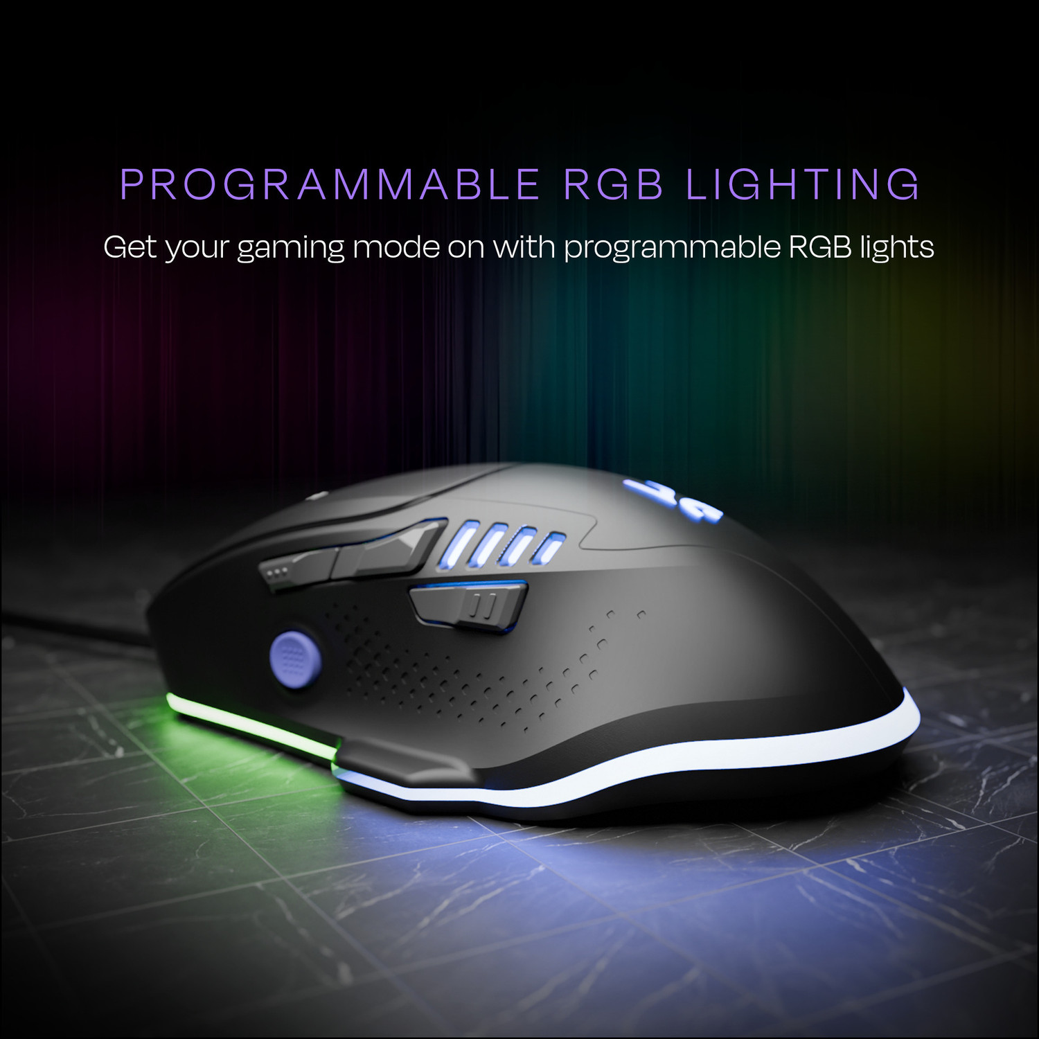 Image of Kreo Hawk Wired Ambidextrous Optical Gaming Mouse Pixart Sensor, RGB Mouse, Adjustable DPI upto 12400