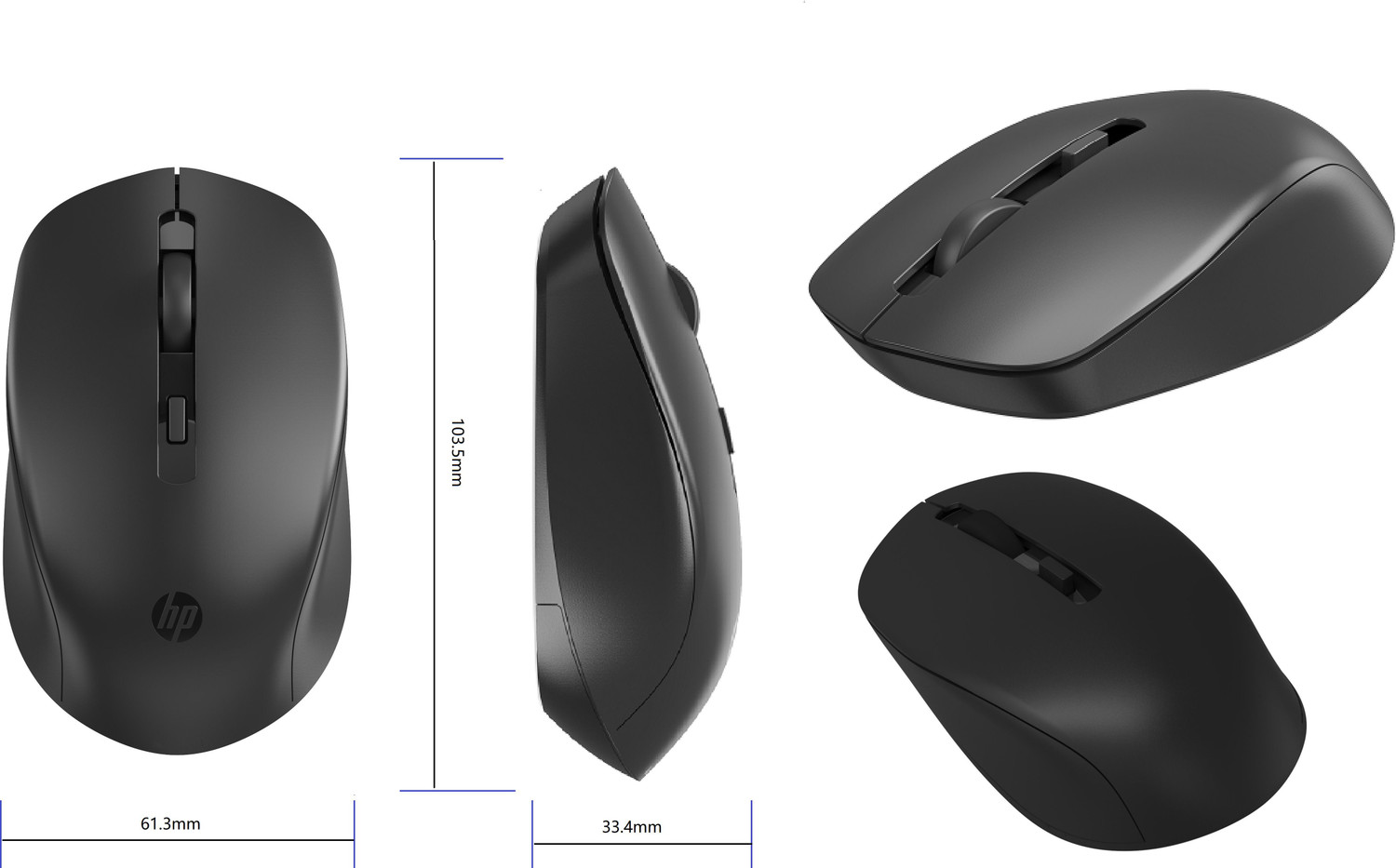 Image of HP S1000 Ambidextrous Optical Mouse Silent / Lightweight, upto 1600 DPI With Bluetooth