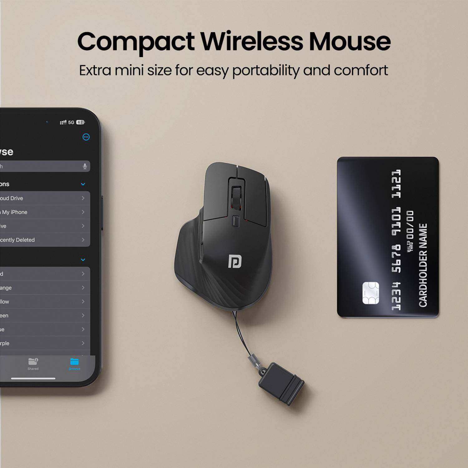 Portronics Toad Mino Ambidextrous Optical Mouse Rechargeable