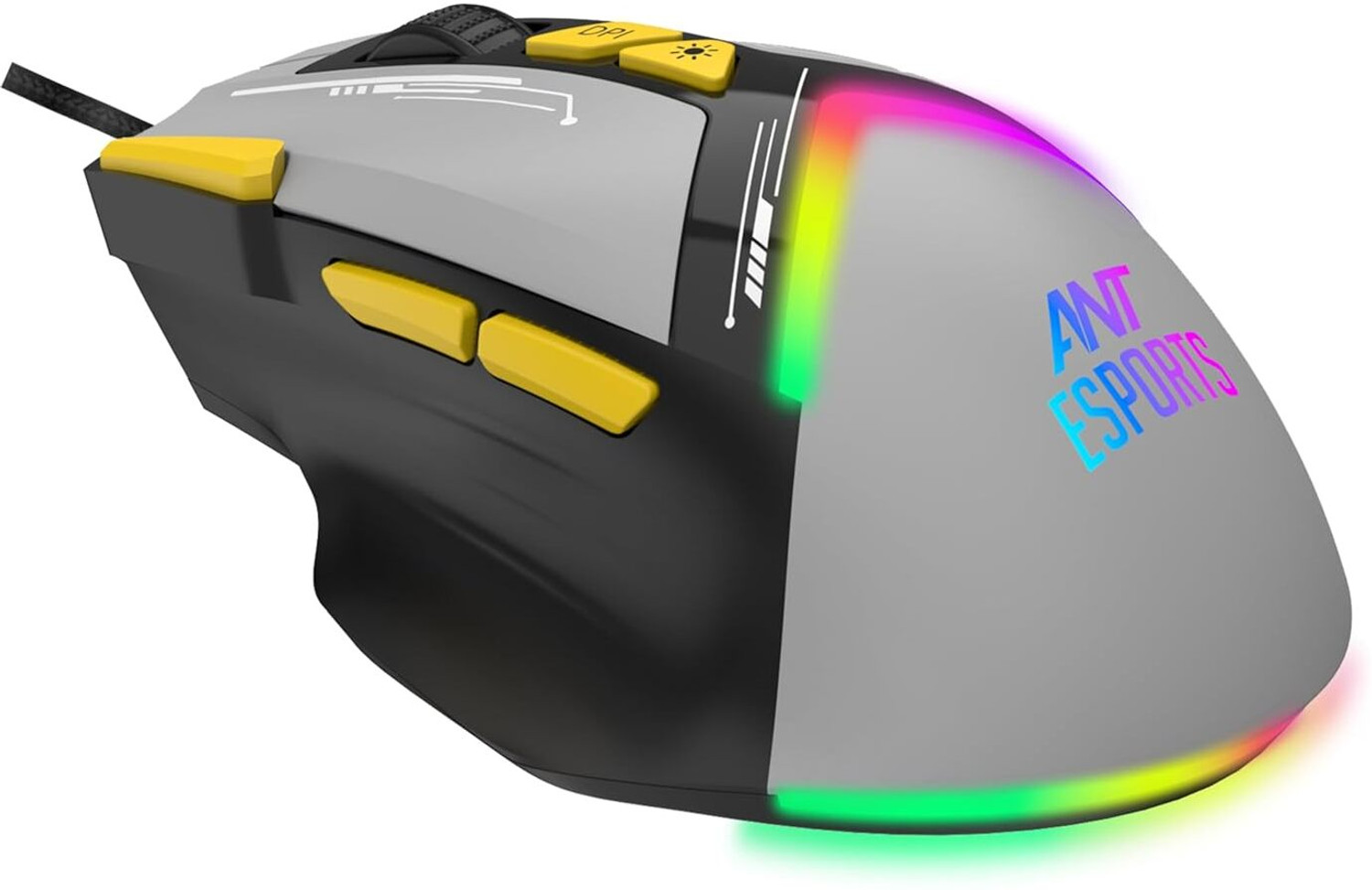 Image of Ant Esports GM333 Wired Ergonomic Optical Gaming Mouse RGB 12800 DPI,1.5M Braided Cable
