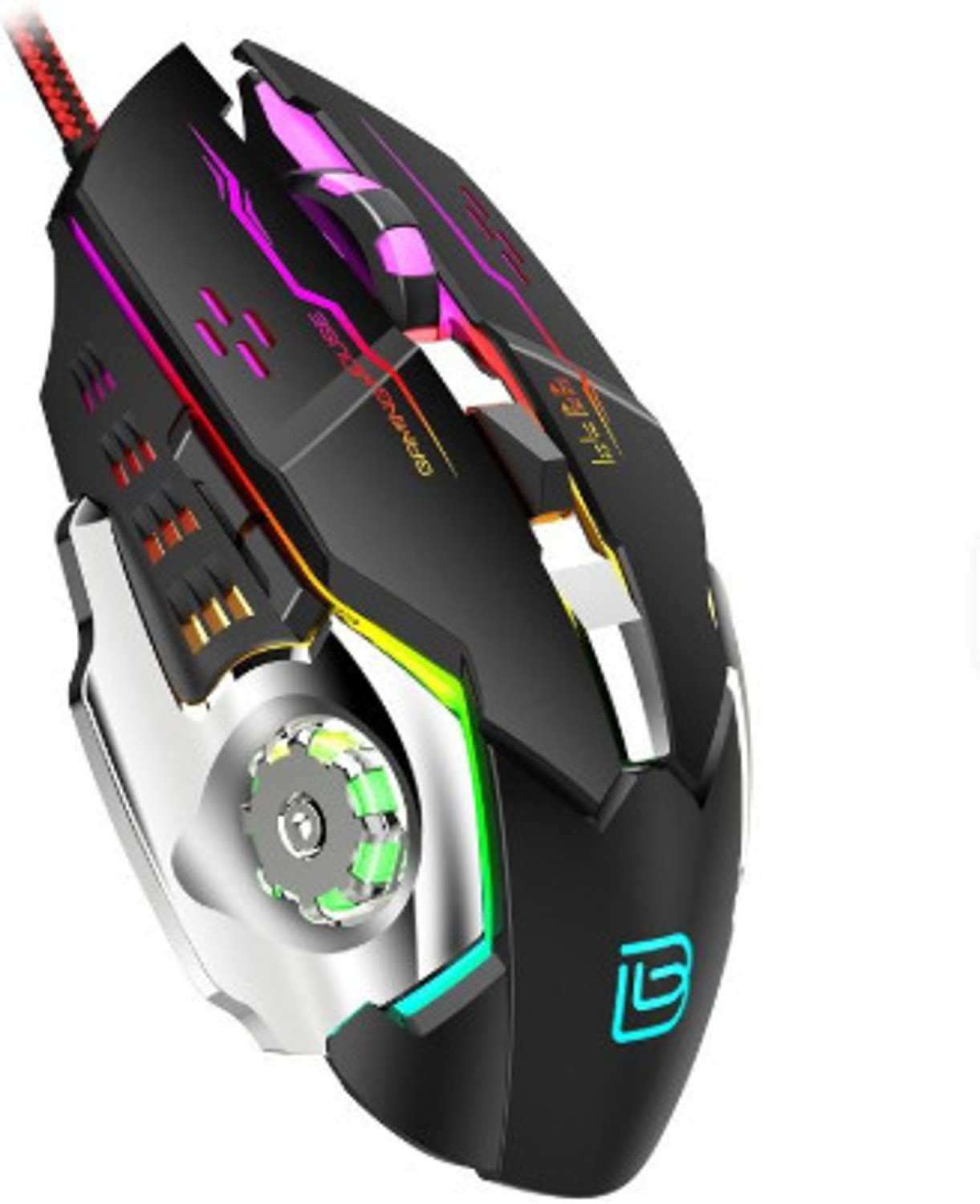 Image of bajeal G8 Wired Gaming Mouse with 4-Step Adjustable DPI (1200 / 1600 / 2400 / 3200) Wired Ambidextrous Optical Gaming Mouse