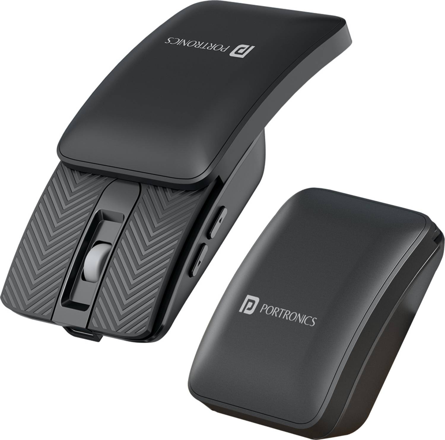 Portronics Toad Fold Wireless Bluetooth Mouse,Dual Wireless (BT + 2.4 GHz), Foldable Mouse Ambidextrous Optical Mouse