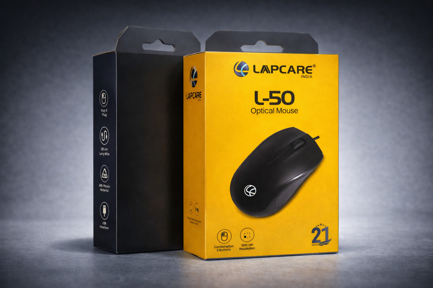 Image of LAPCARE L-50 Wired Right Handed Optical Mouse